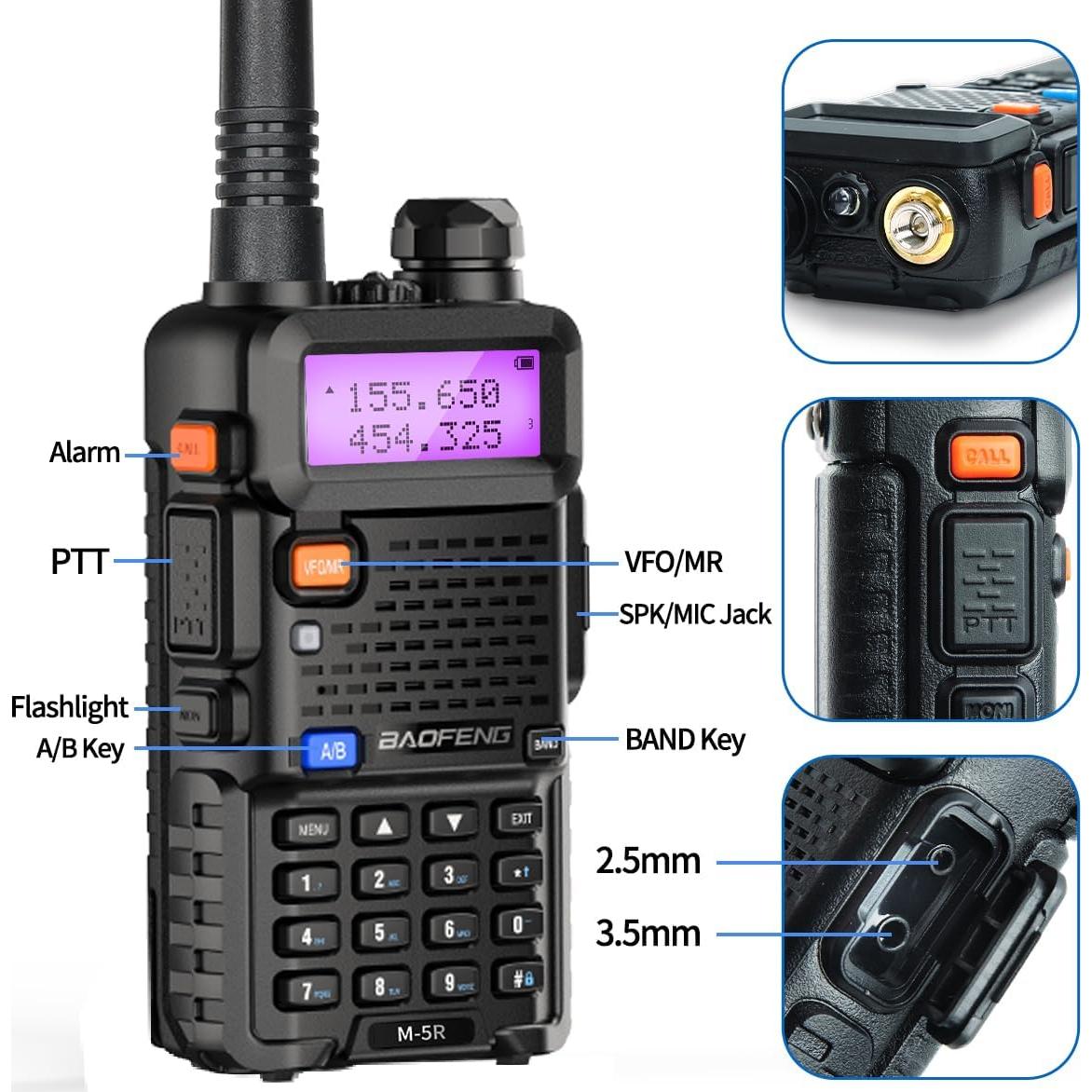 Baofeng M-5R Radio Portátil 8W Bidireccional USB-C