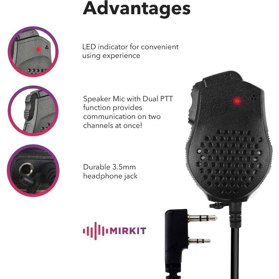 Micrófono de Altavoz Baofeng UV-82 PTT Compatible Radios
