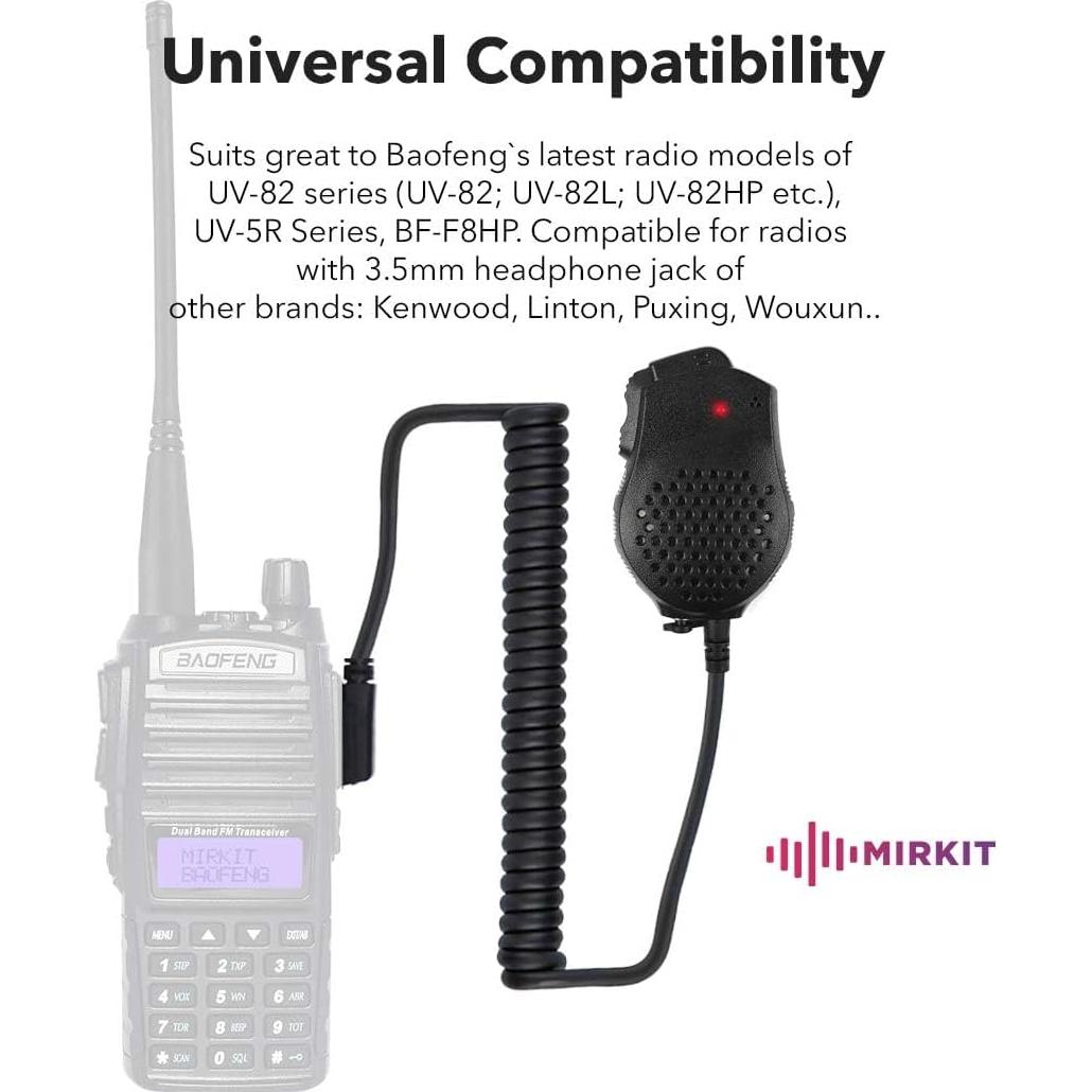 Micrófono de Altavoz Baofeng UV-82 PTT Compatible Radios