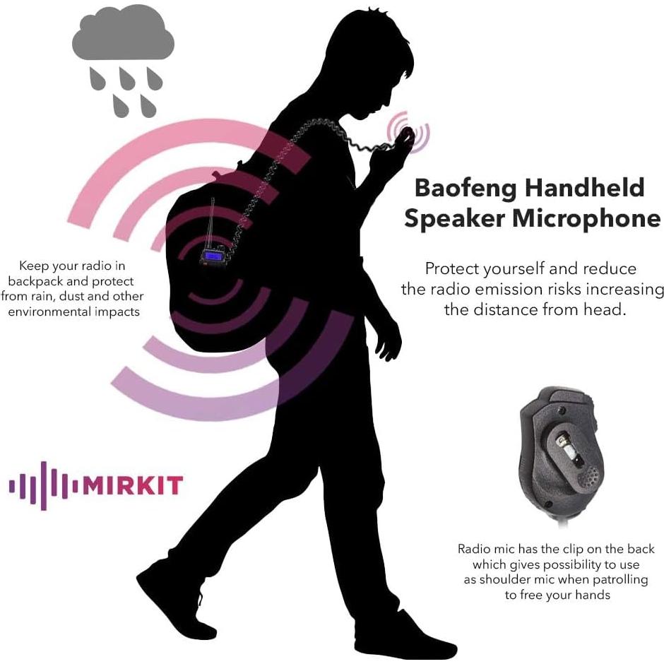 Micrófono de Altavoz Baofeng UV-82 PTT Compatible Radios