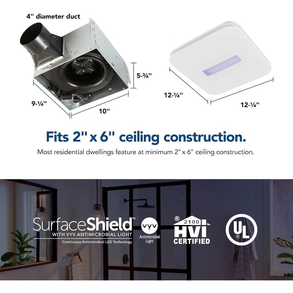 Ventilador de Escape Broan-NuTone SurfaceShield 110 CFM LED
