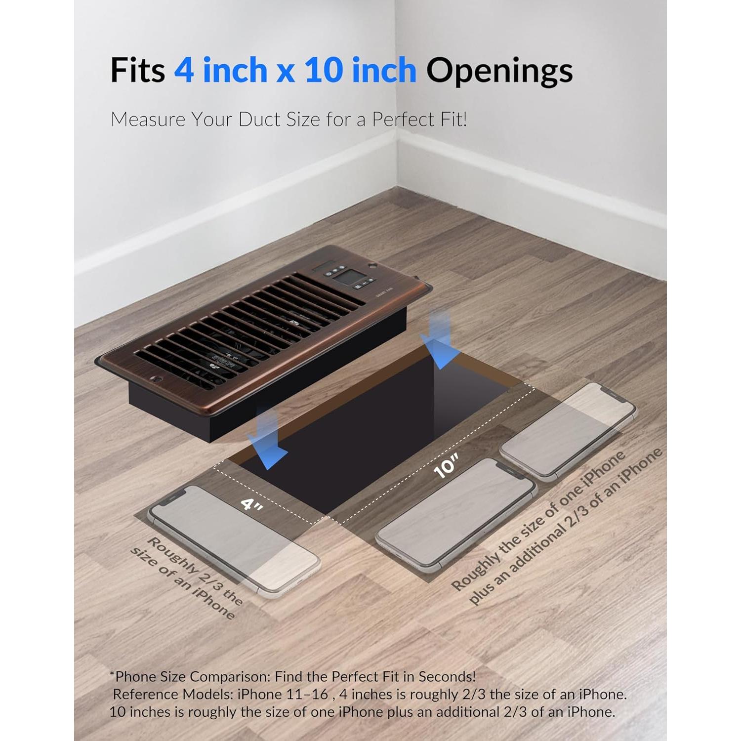 Ventilador Aumentador de Registro Howeall 4x10" Silencioso WiFi