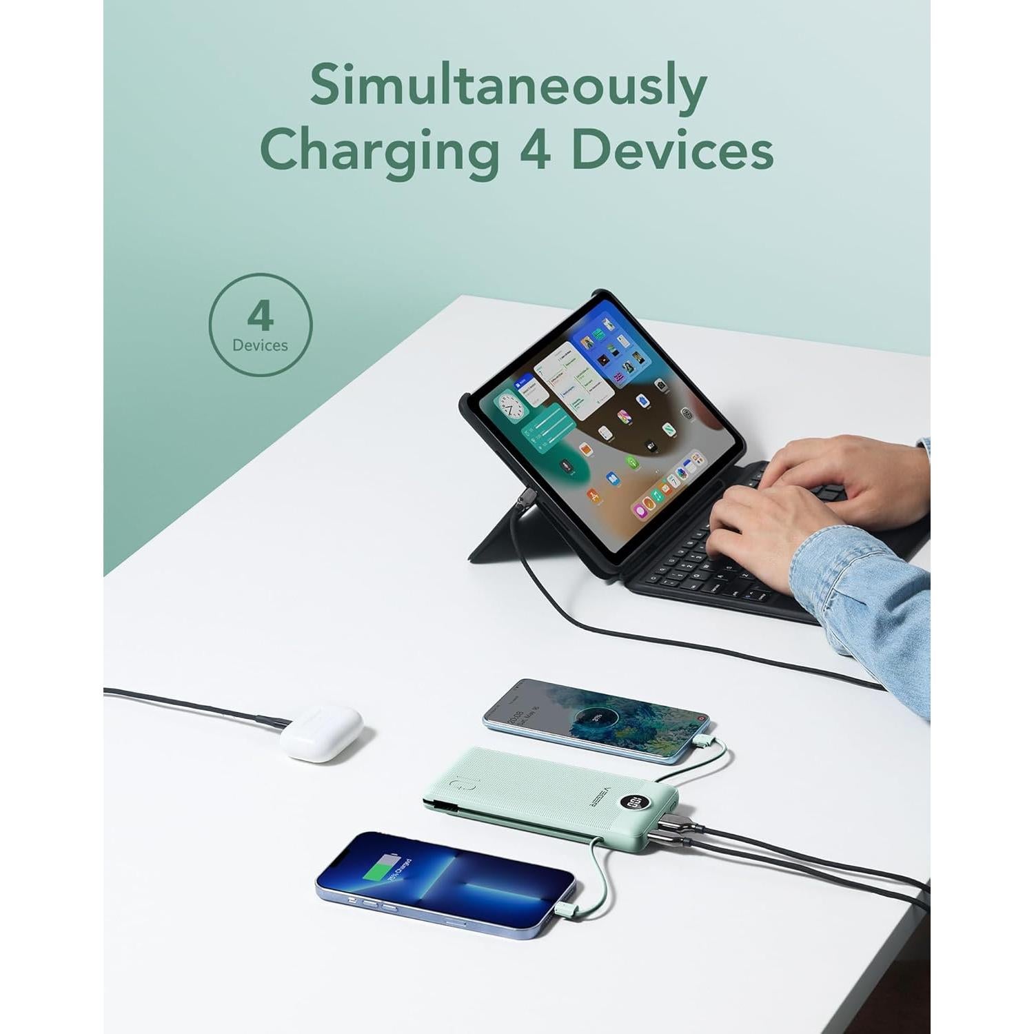 Cargador Portátil VEGER 10000mAh USB-C y iPhone Integrado