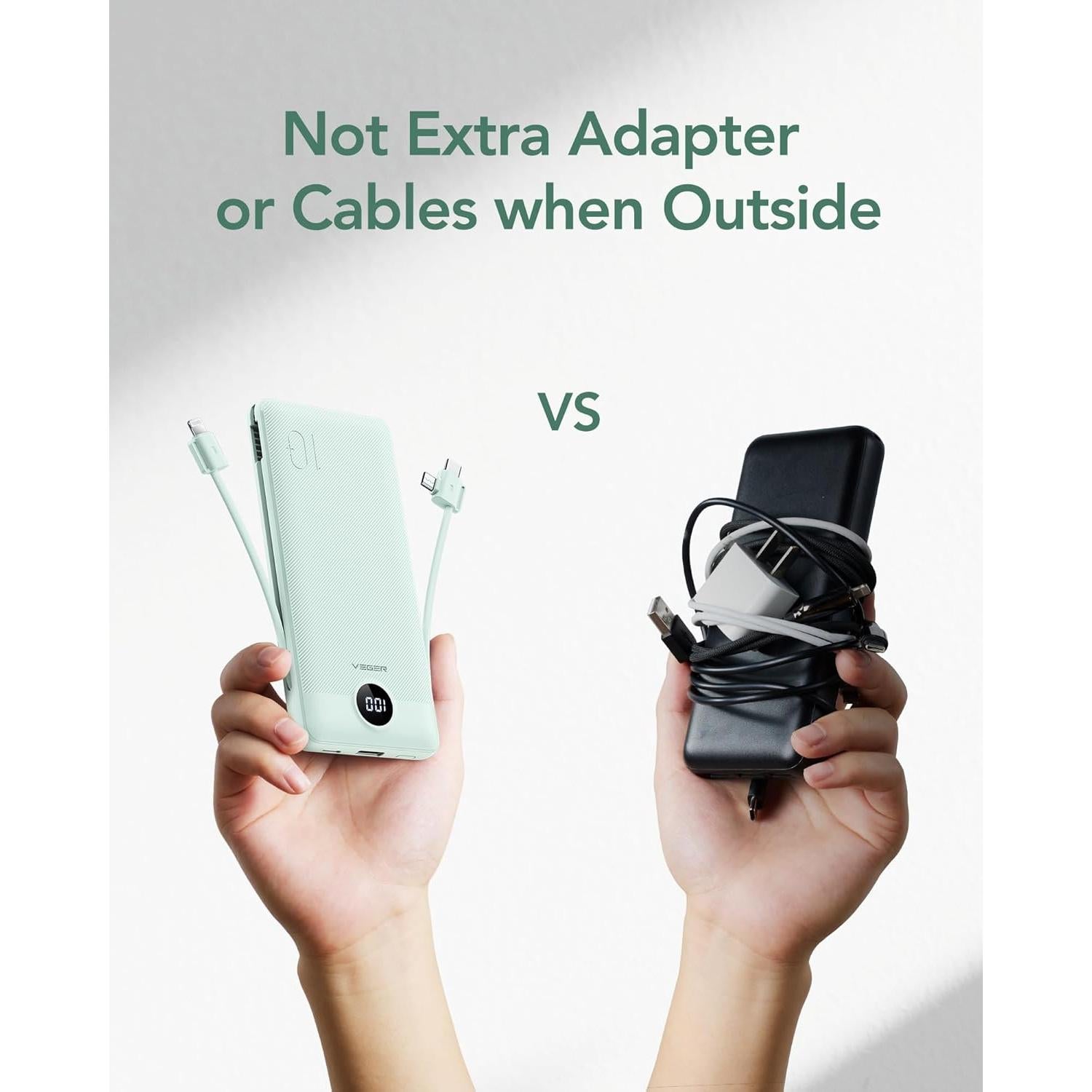 Cargador Portátil VEGER 10000mAh USB-C y iPhone Integrado