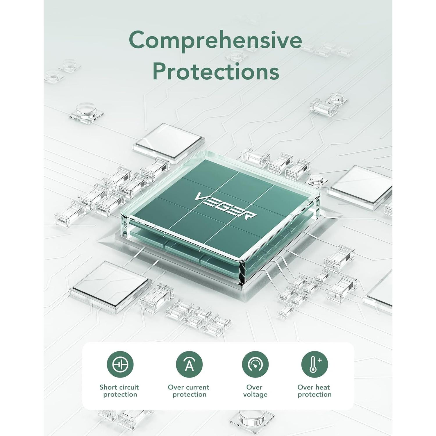 Cargador Portátil VEGER 10000mAh USB-C y iPhone Integrado