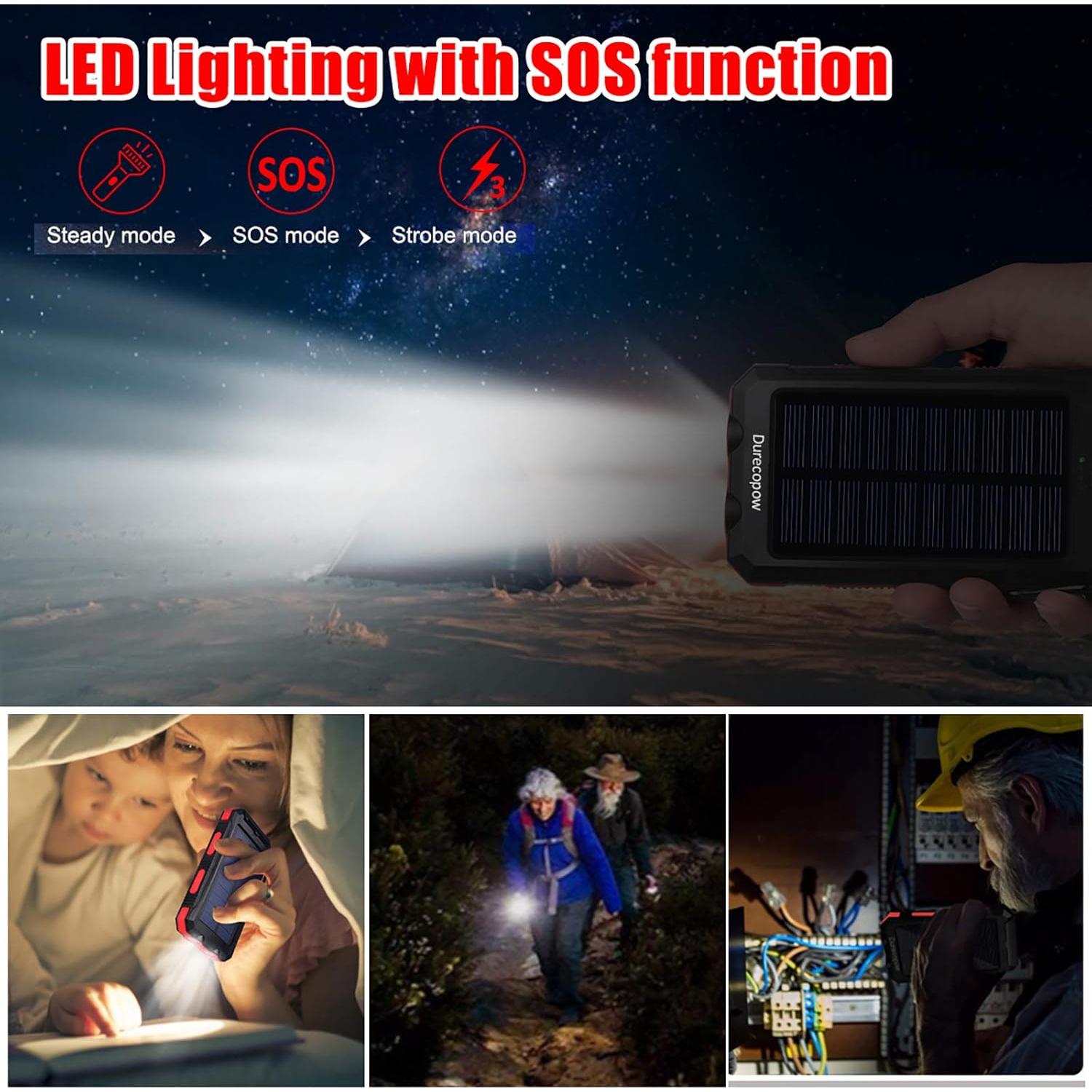 Cargador Solar Power Bank ShenZhen 20000mAh Rojo USB-C