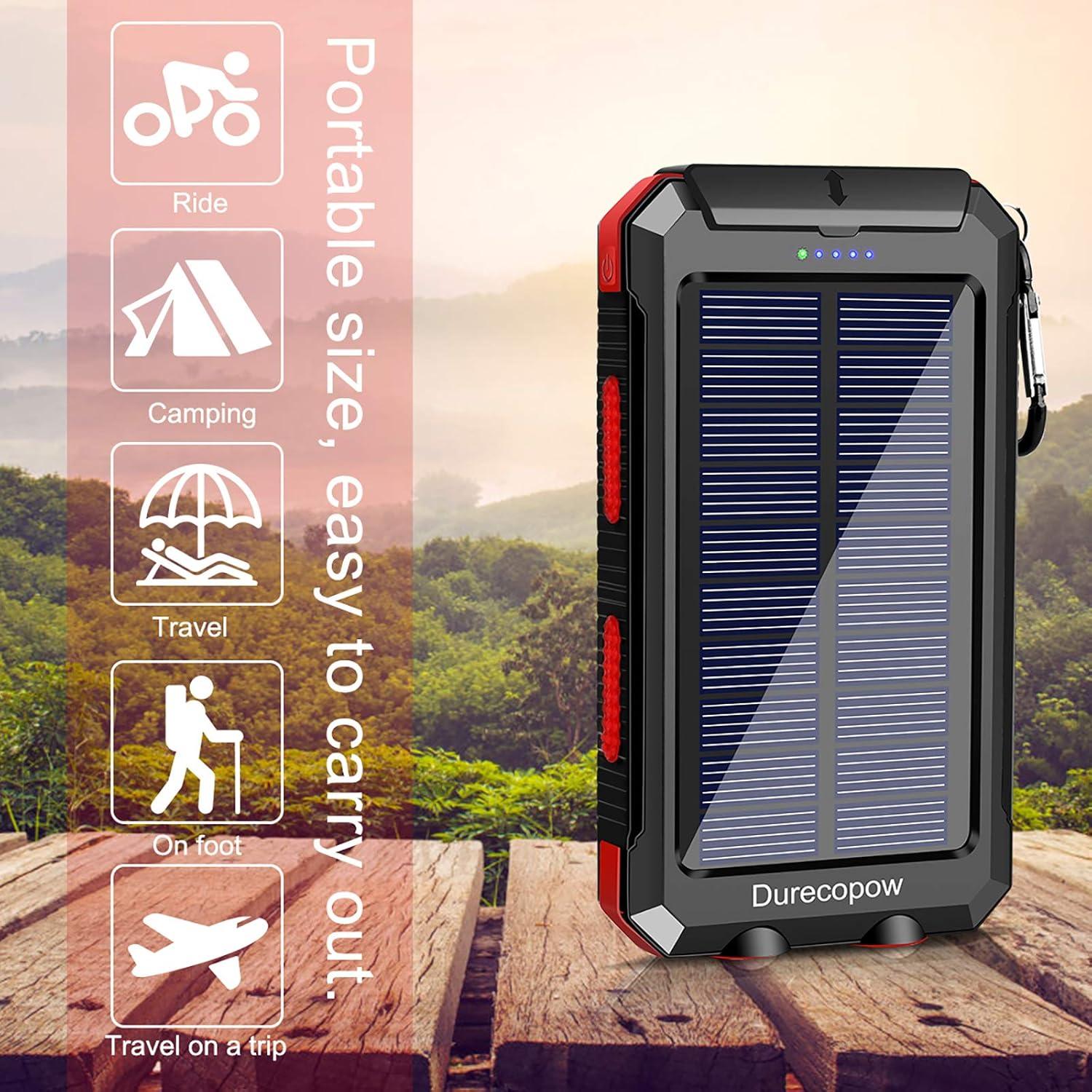 Cargador Solar Power Bank ShenZhen 20000mAh Rojo USB-C