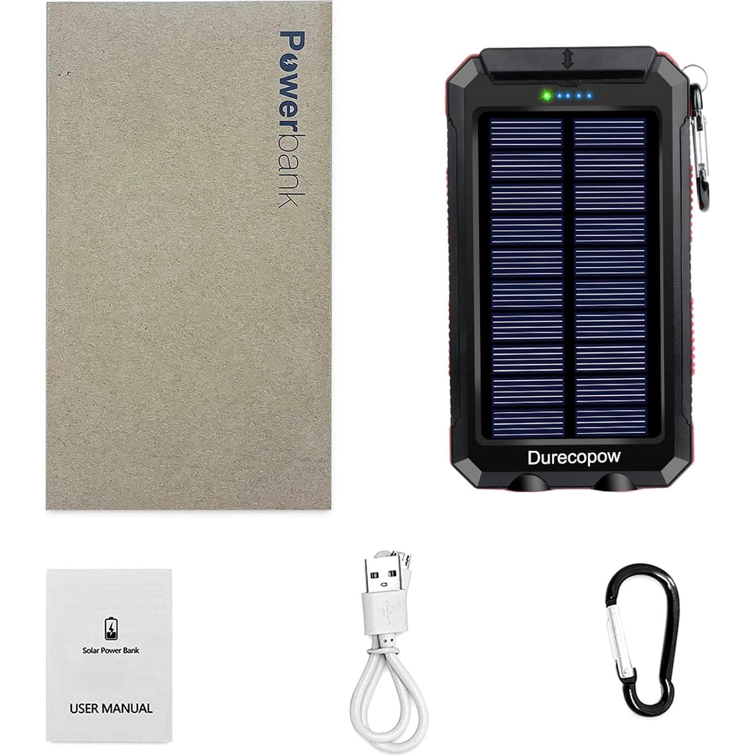 Cargador Solar Power Bank ShenZhen 20000mAh Rojo USB-C