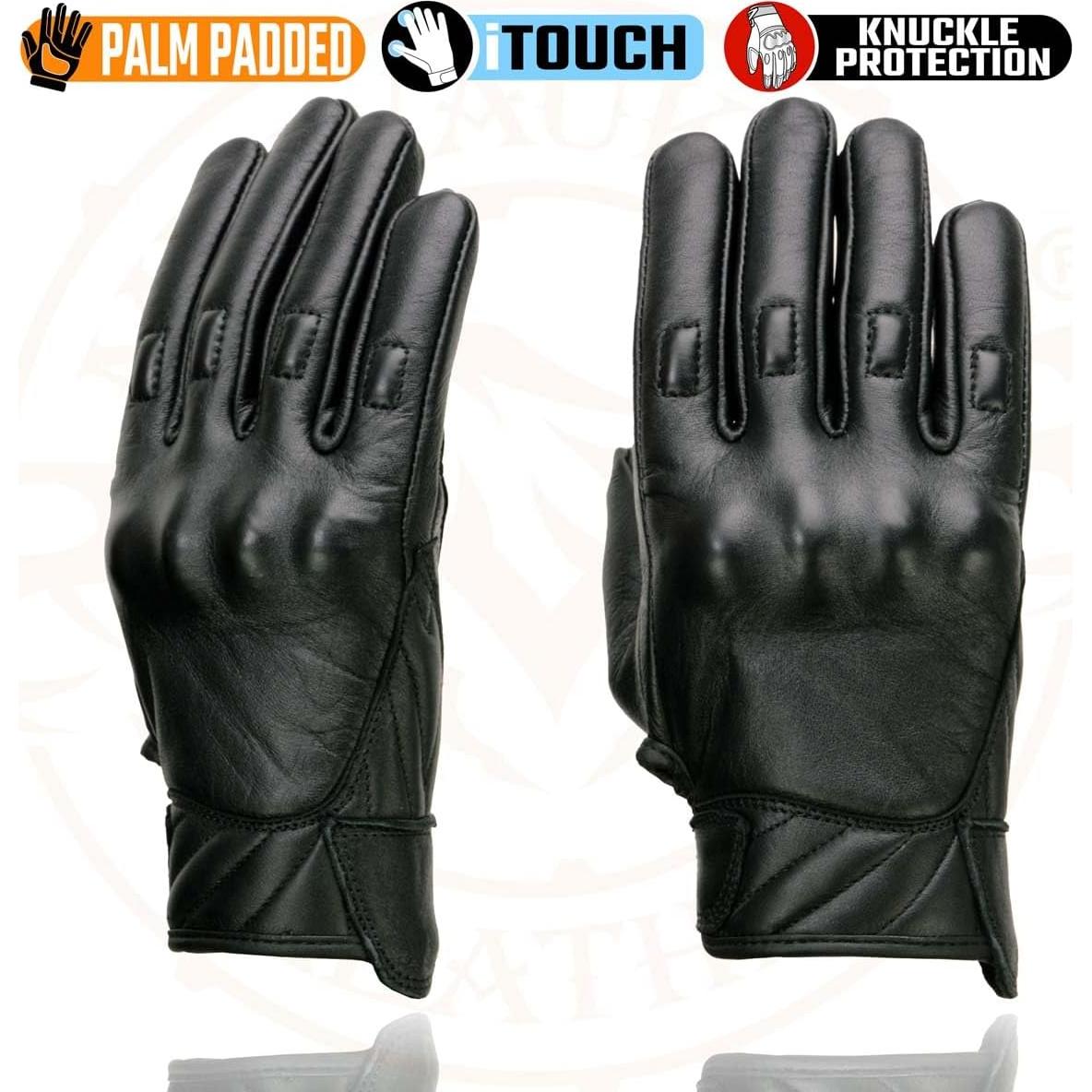Guantes de motocicleta Milwaukee Leather MG7501 con gel y táctil