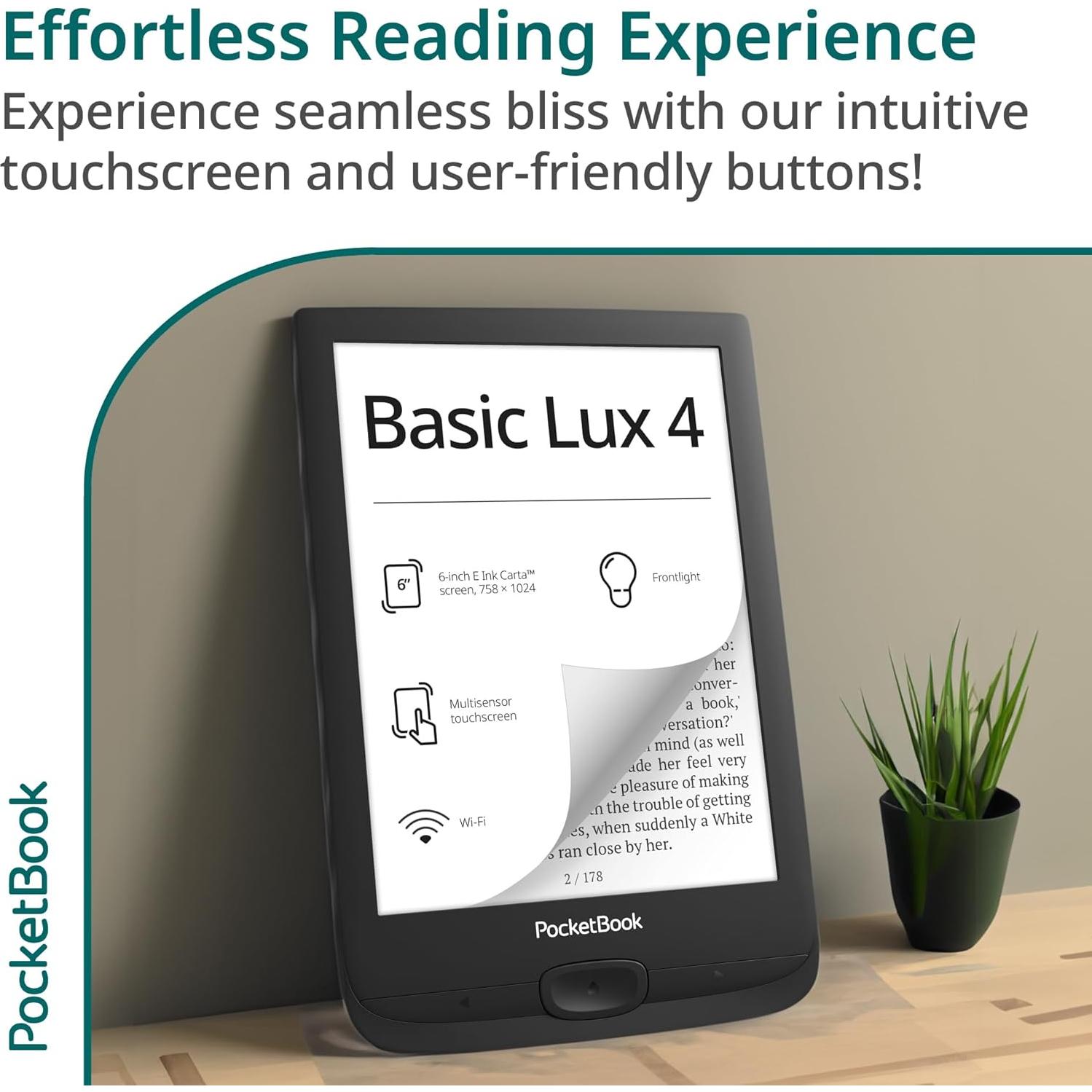 Lector de E-Books PocketBook Basic Lux 4 6" E-Ink Wi-Fi