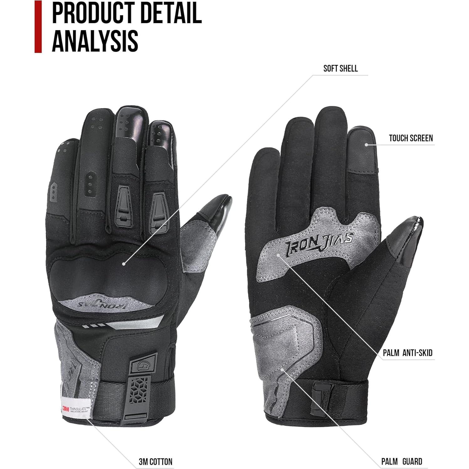 Guantes de Moto Grapelet Invierno Impermeables Táctiles