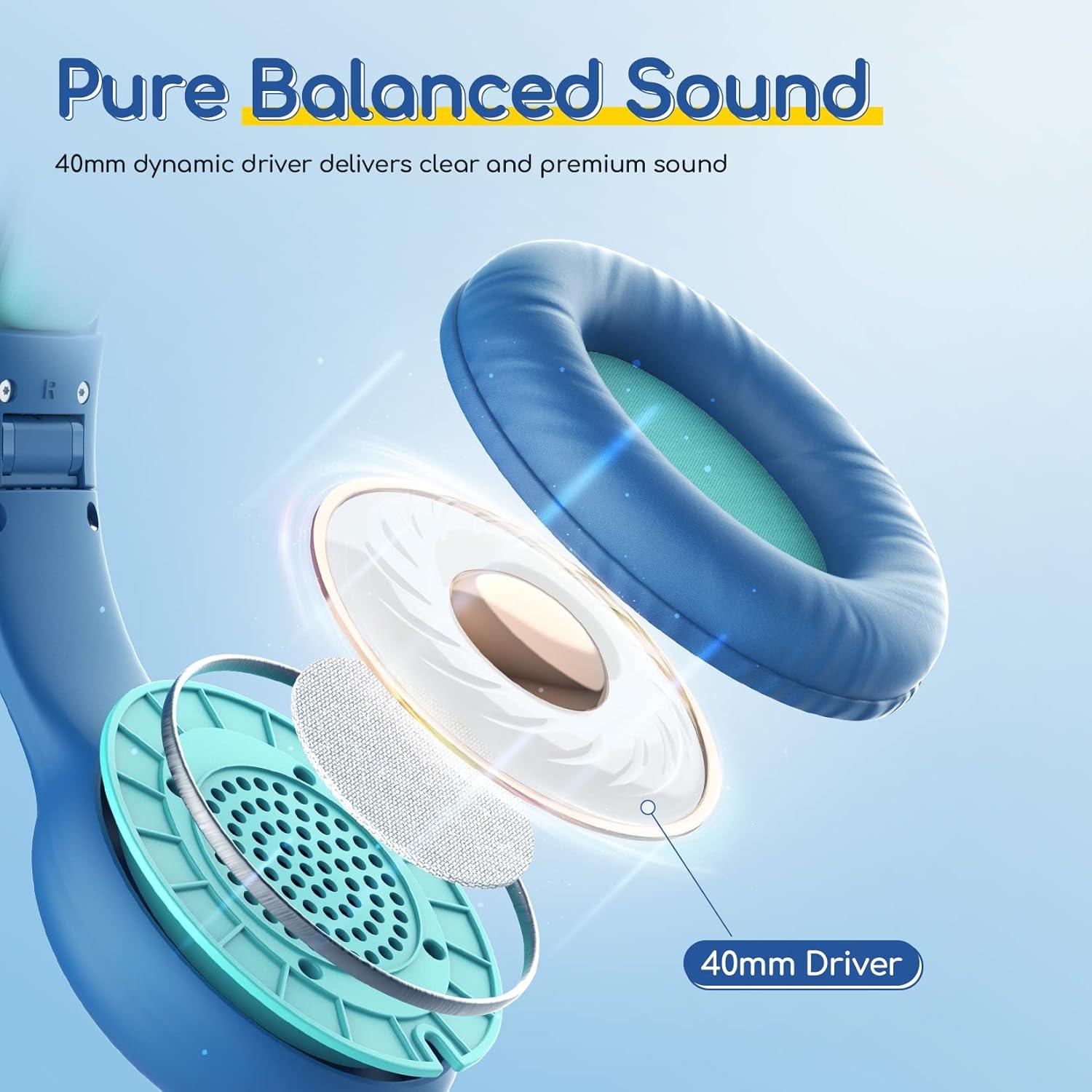 Auriculares EarFun K1 para Niños con Micrófono y Cable 85dB