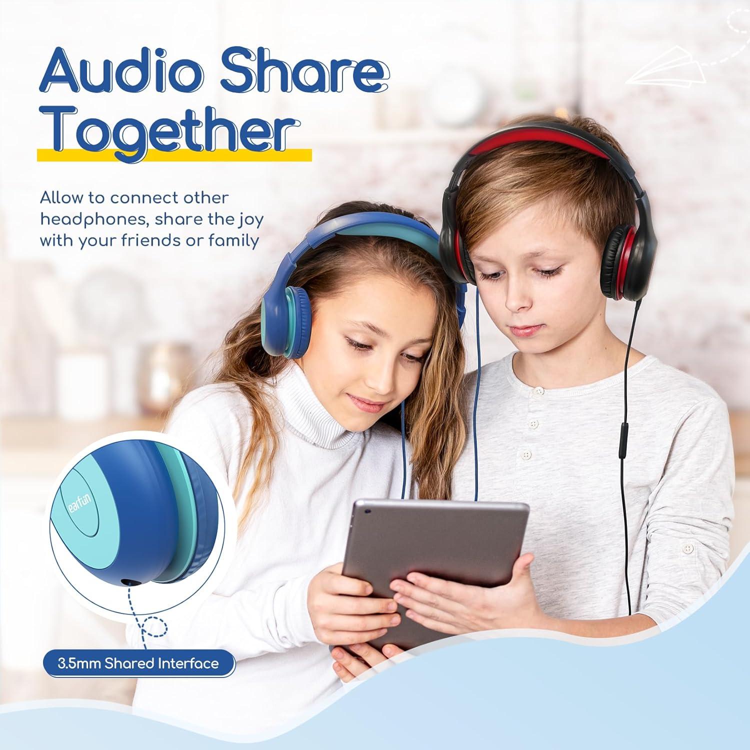 Auriculares EarFun K1 para Niños con Micrófono y Cable 85dB