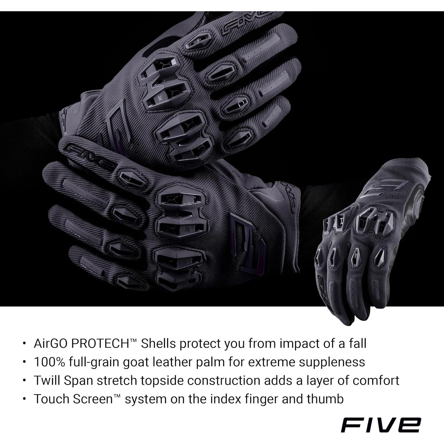 Guantes de Motocicleta FIVE Stunt EVO 2 Talla 11 XL Negro