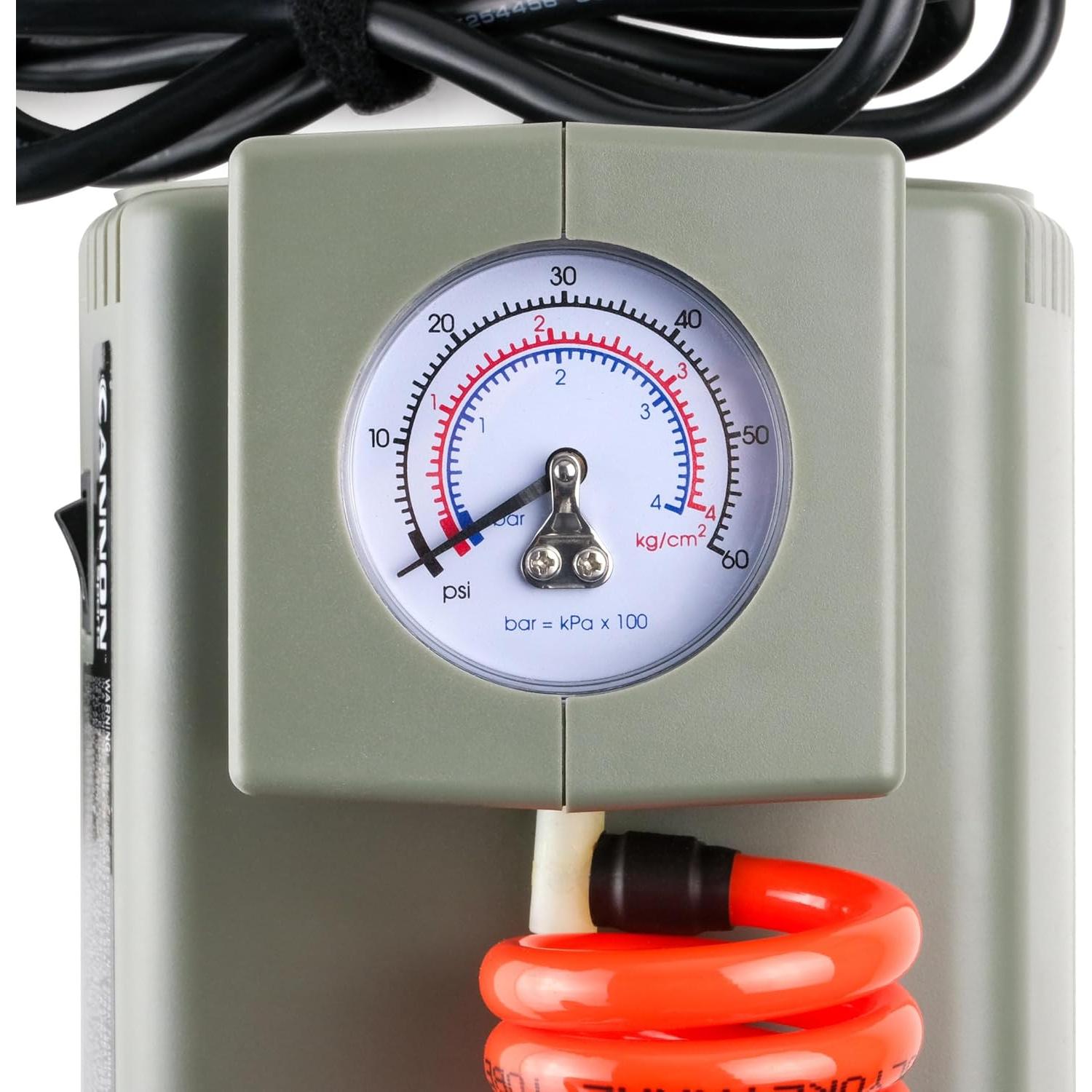 Bomba Infladora Eléctrica Cannon Sports 120V con Manómetro