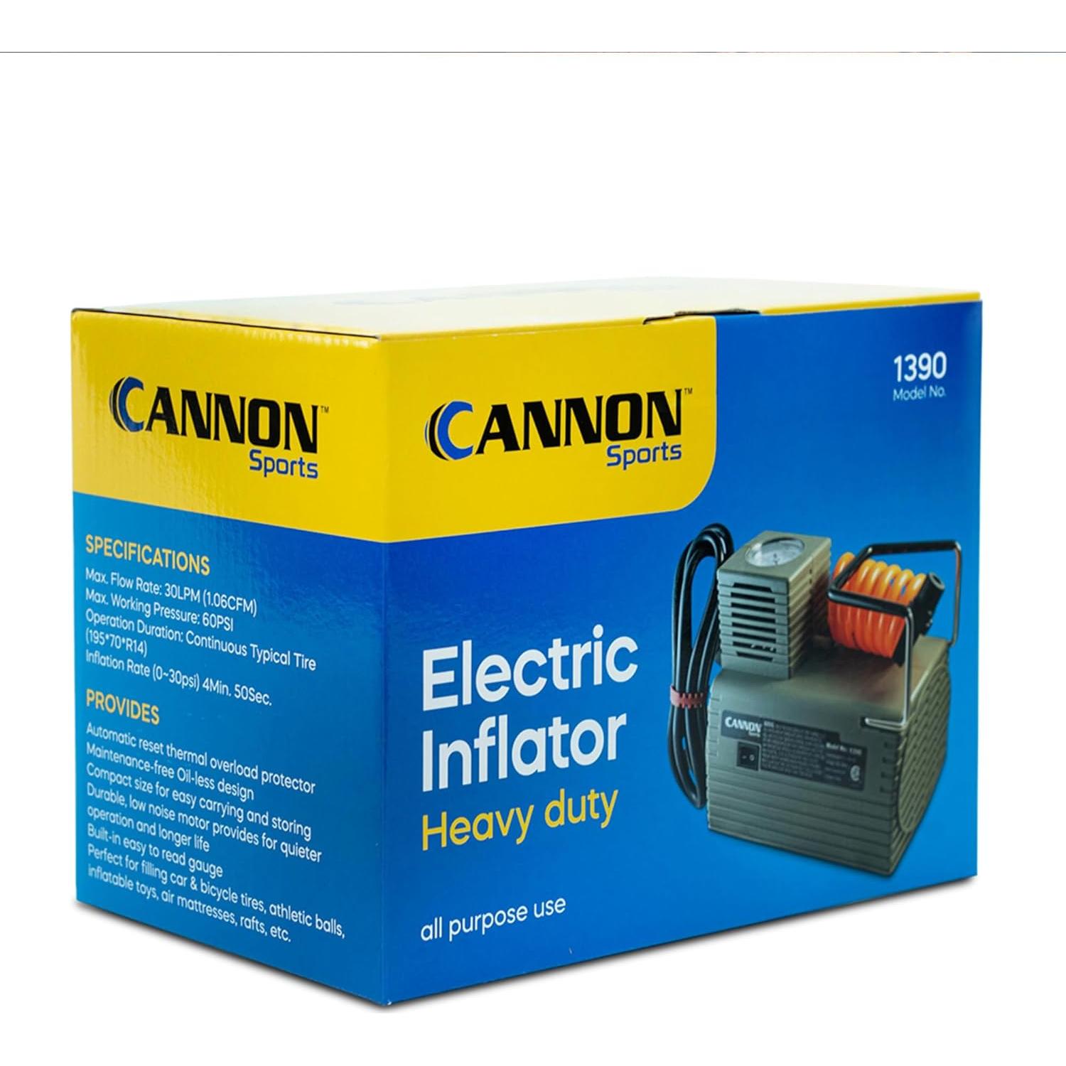 Bomba Infladora Eléctrica Cannon Sports 120V con Manómetro