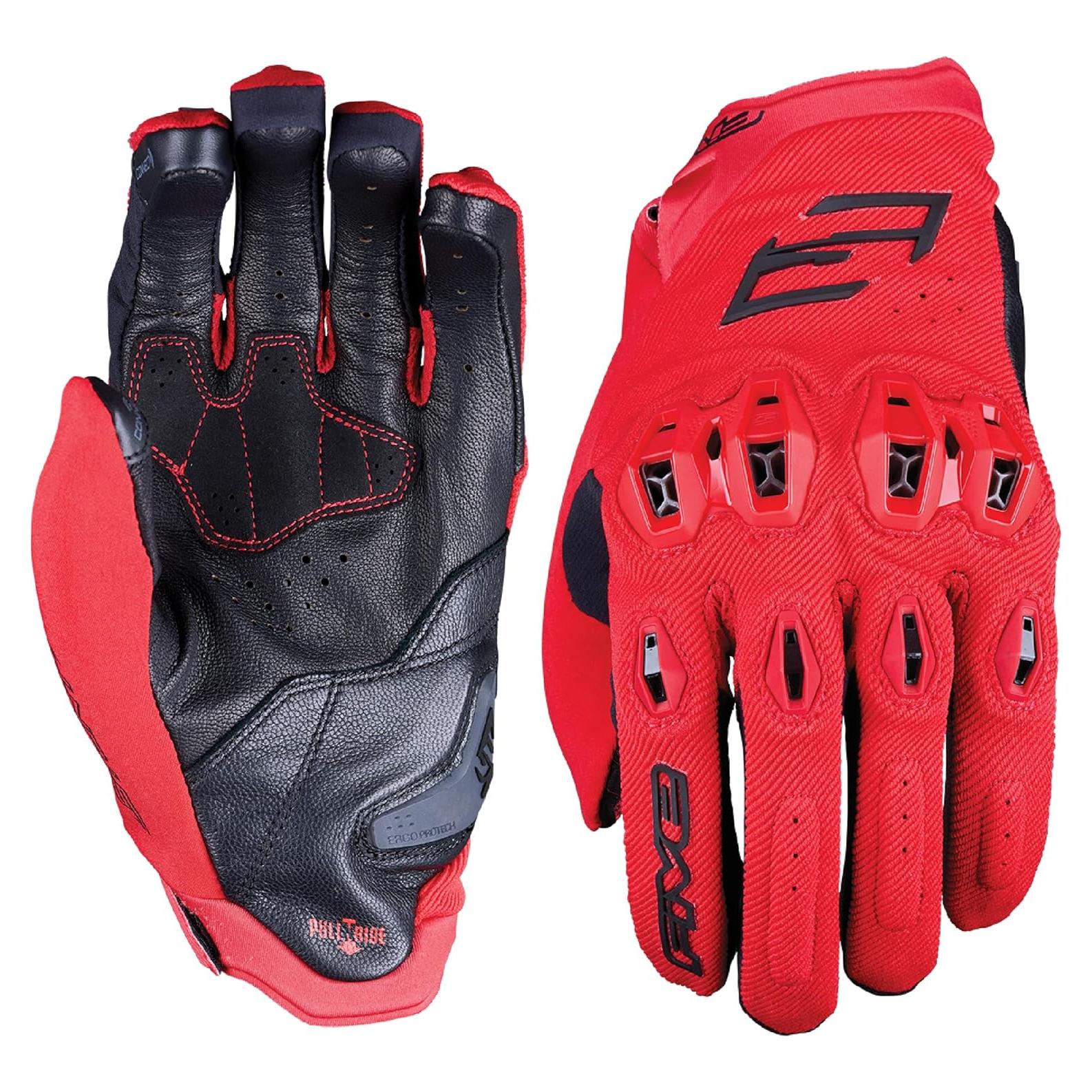 Guantes de Motocicleta FIVE Stunt EVO 2 XL Negro/Rojo