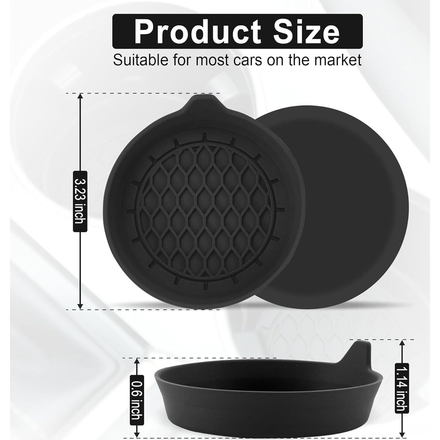 Posavasos de Silicona SINGARO para Coche - Juego de 4 Negro