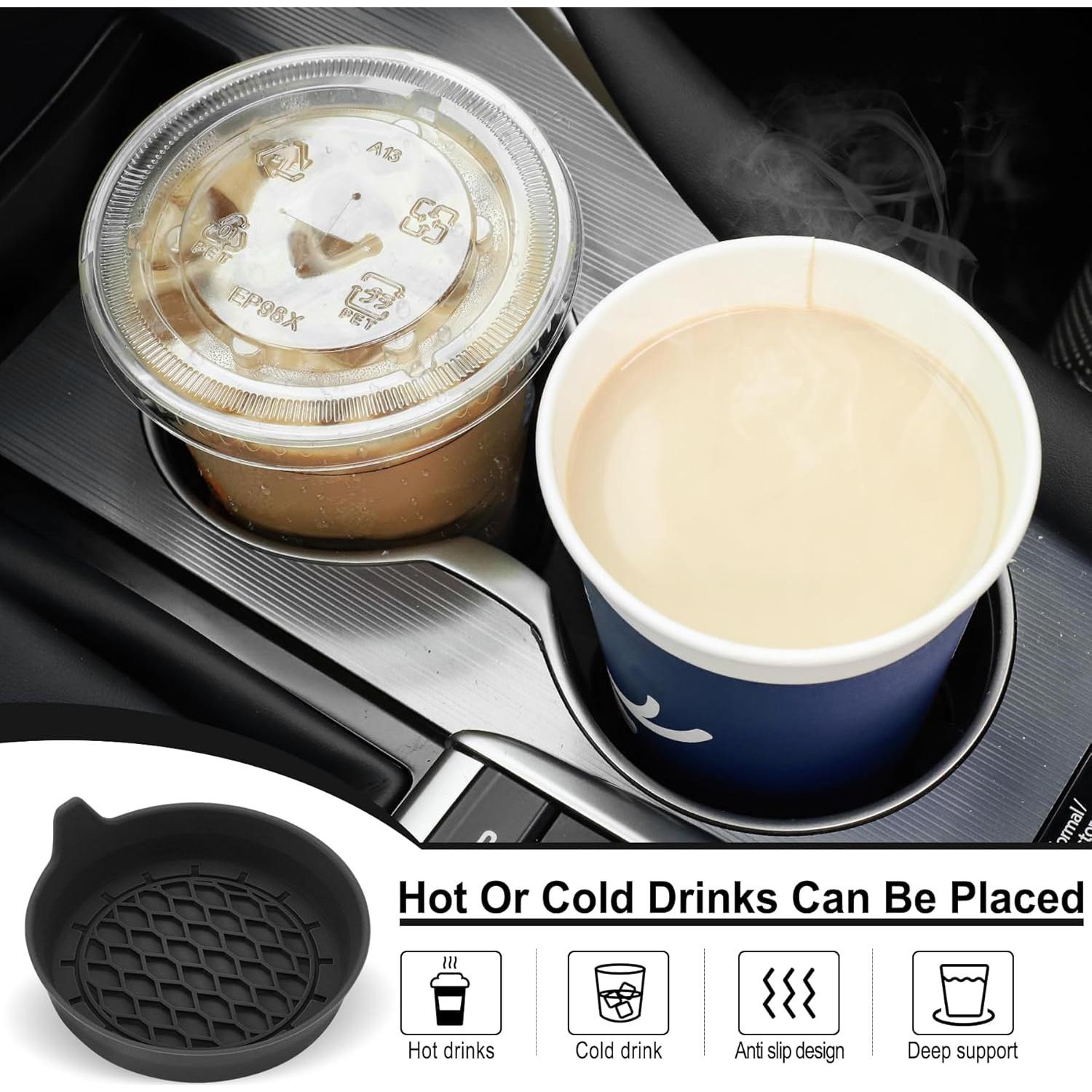 Posavasos de Silicona SINGARO para Coche - Juego de 4 Negro