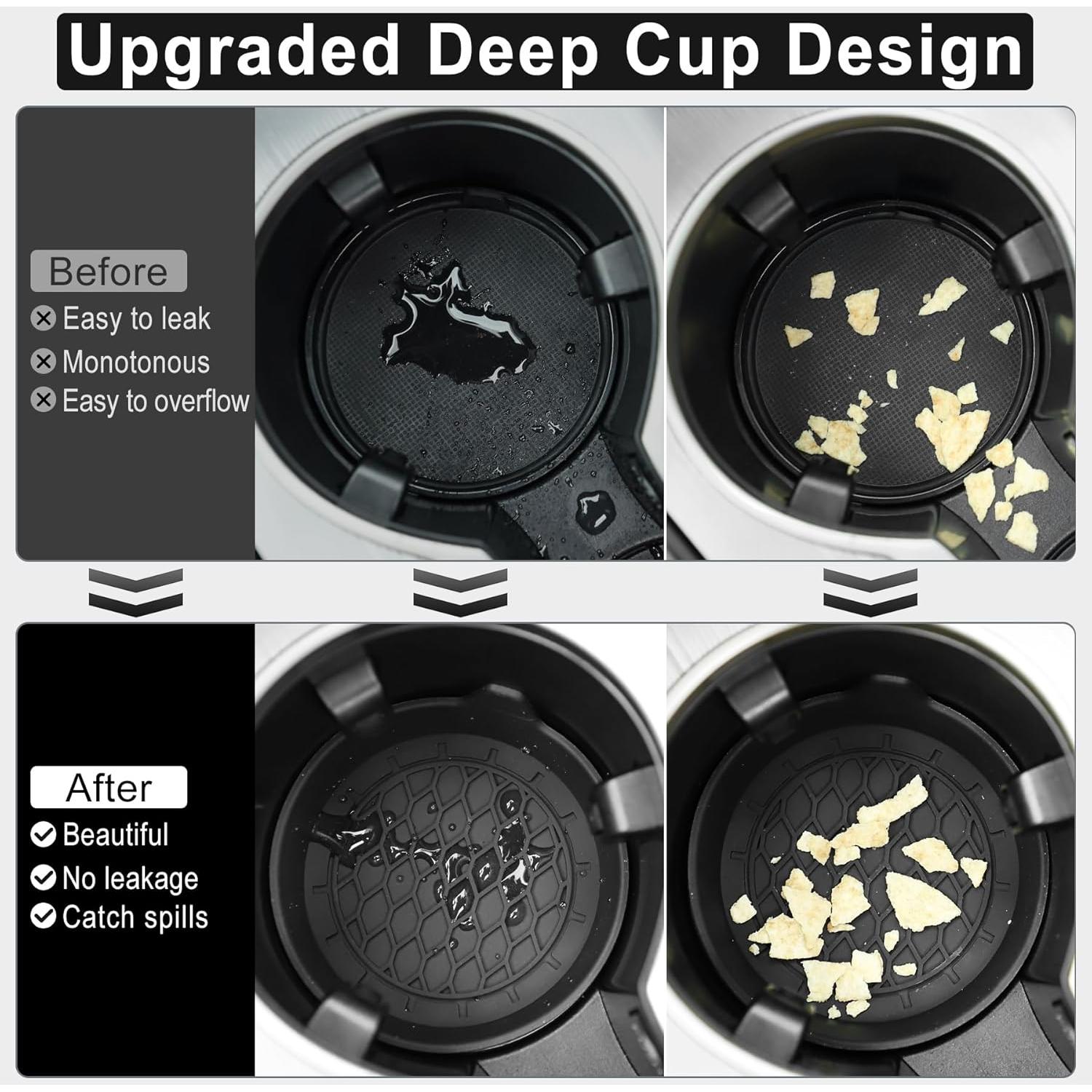 Posavasos de Silicona SINGARO para Coche - Juego de 4 Negro