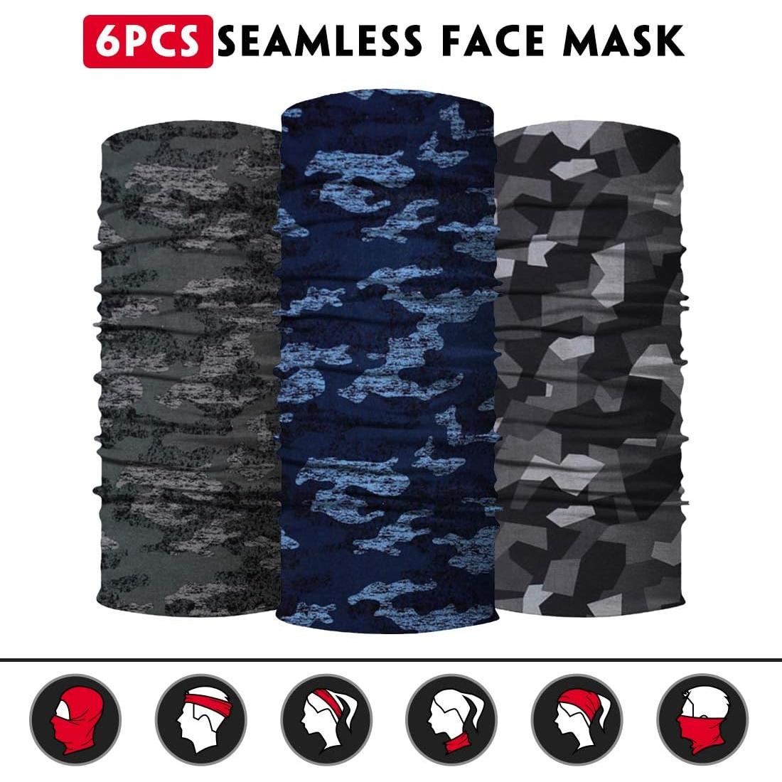 Gaiter de Cuello Unisex Microfibra 6 Piezas Multifuncional