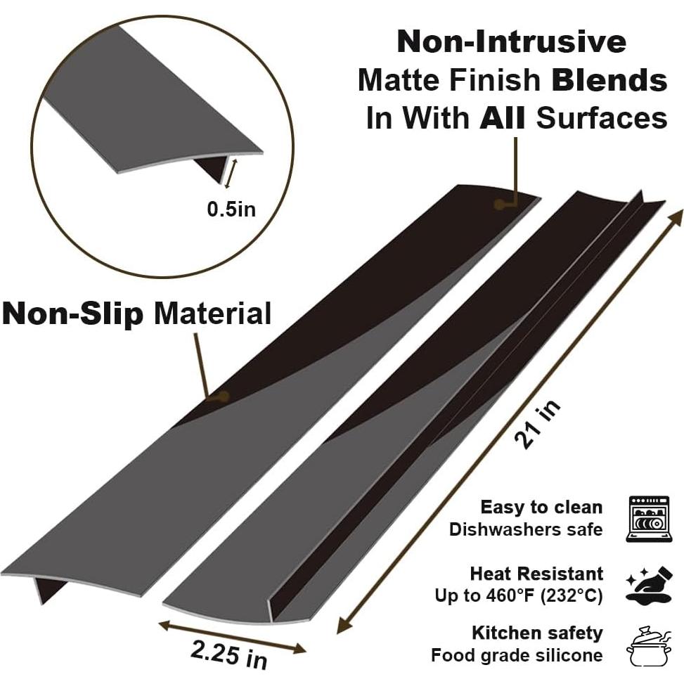 Cubierta de Espacio entre Estufa y Encimera Gosmol 53.34 cm Negro