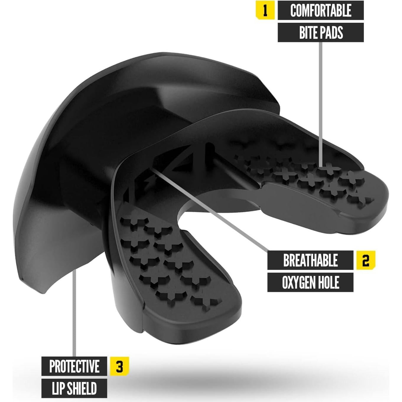 Protector Bucal de Fútbol Nxtrnd One Negro con Correa