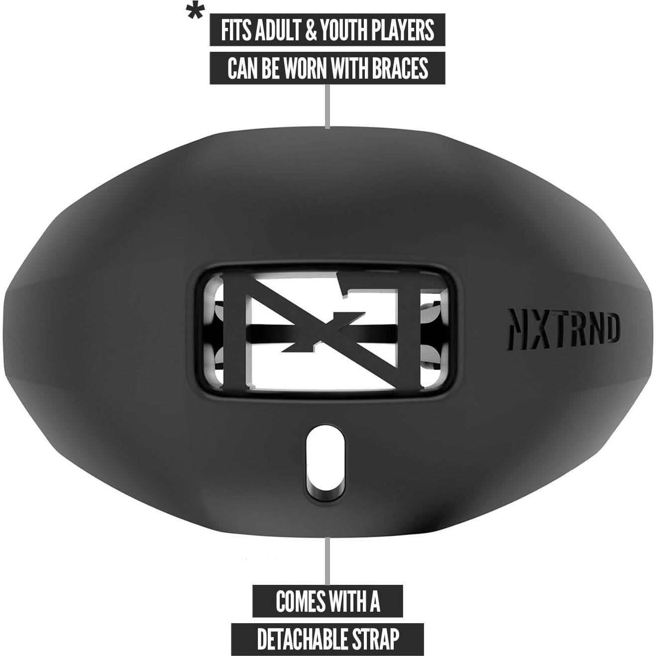 Protector Bucal de Fútbol Nxtrnd One Negro con Correa
