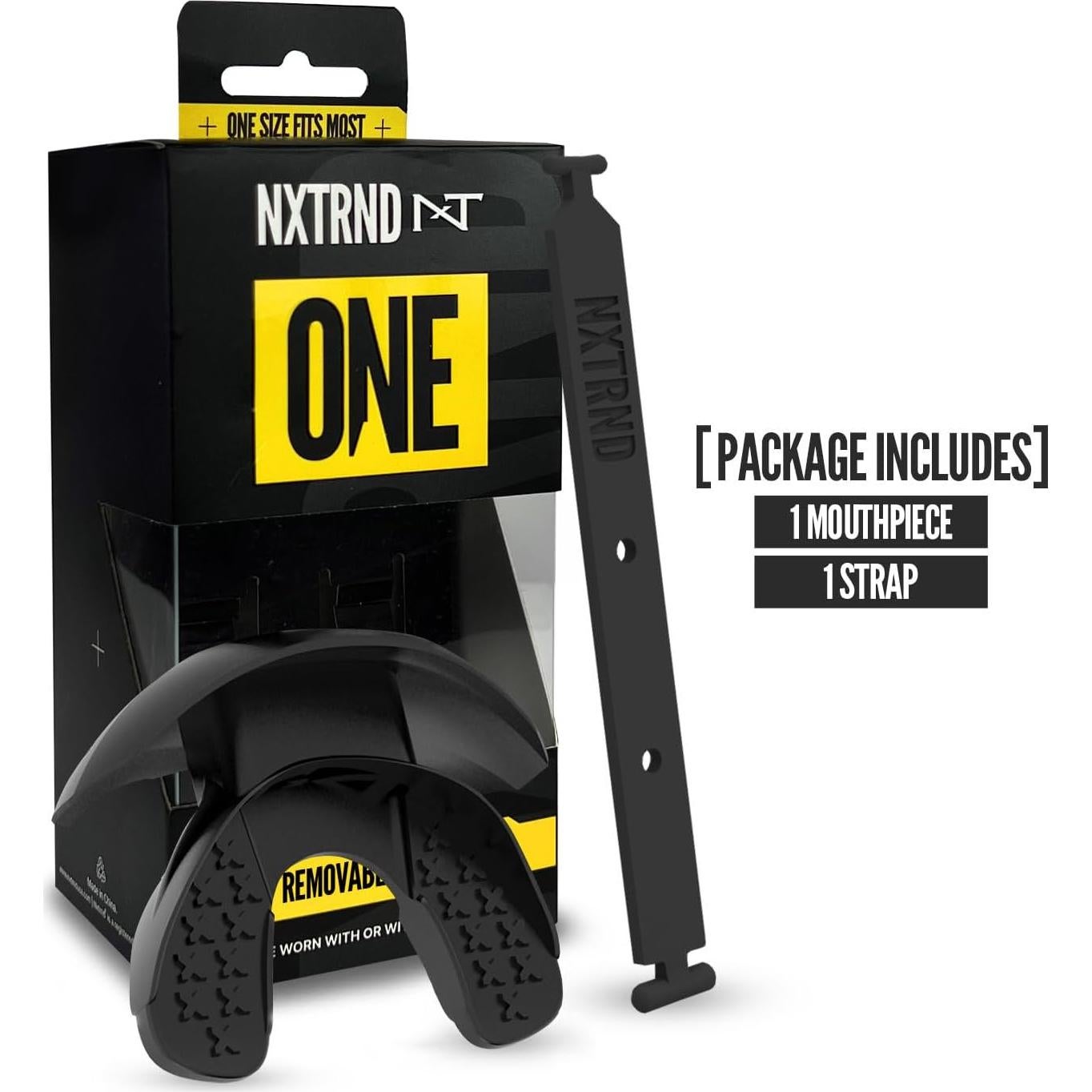Protector Bucal de Fútbol Nxtrnd One Negro con Correa