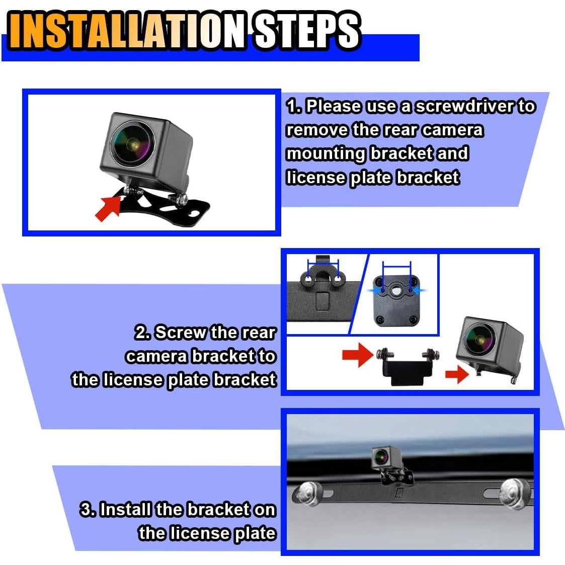 Soporte de Placa de Licencia para Cámara Trasera KITUREK