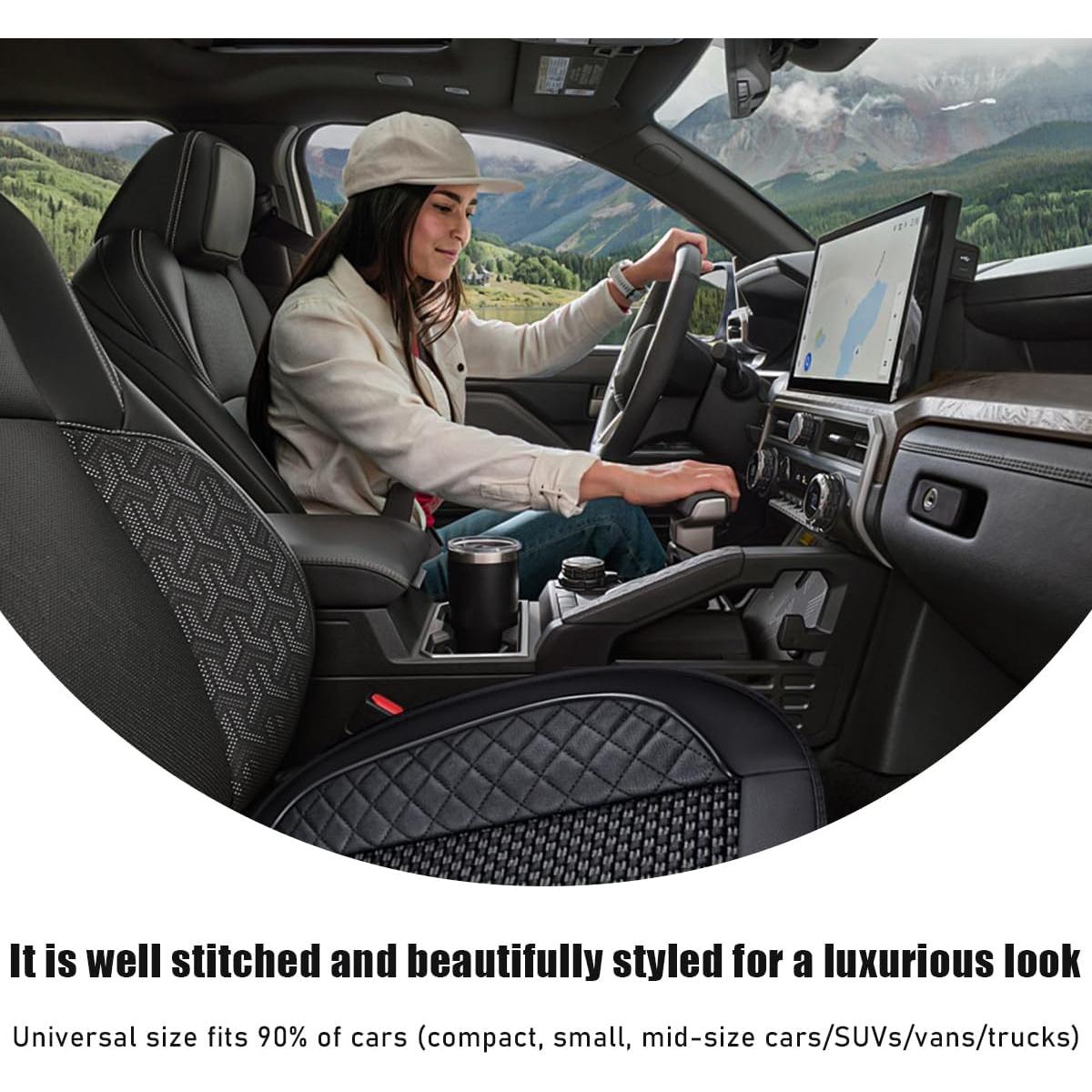 Funda de Asiento de Coche Ziciner 62x55 cm Cuero Negro