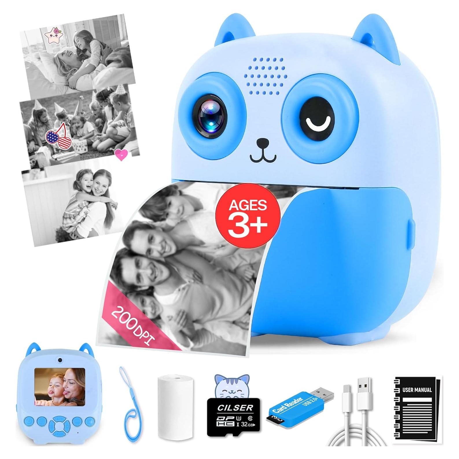 Cámara Instantánea CILSER para Niños 32GB Doble Lente 1080P