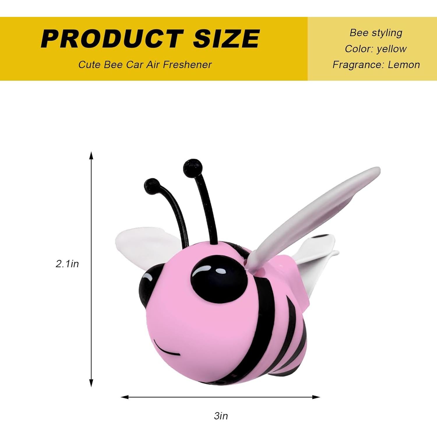 Ambientador de Auto Abeja Linda SHMZK - Fragancia Rosa