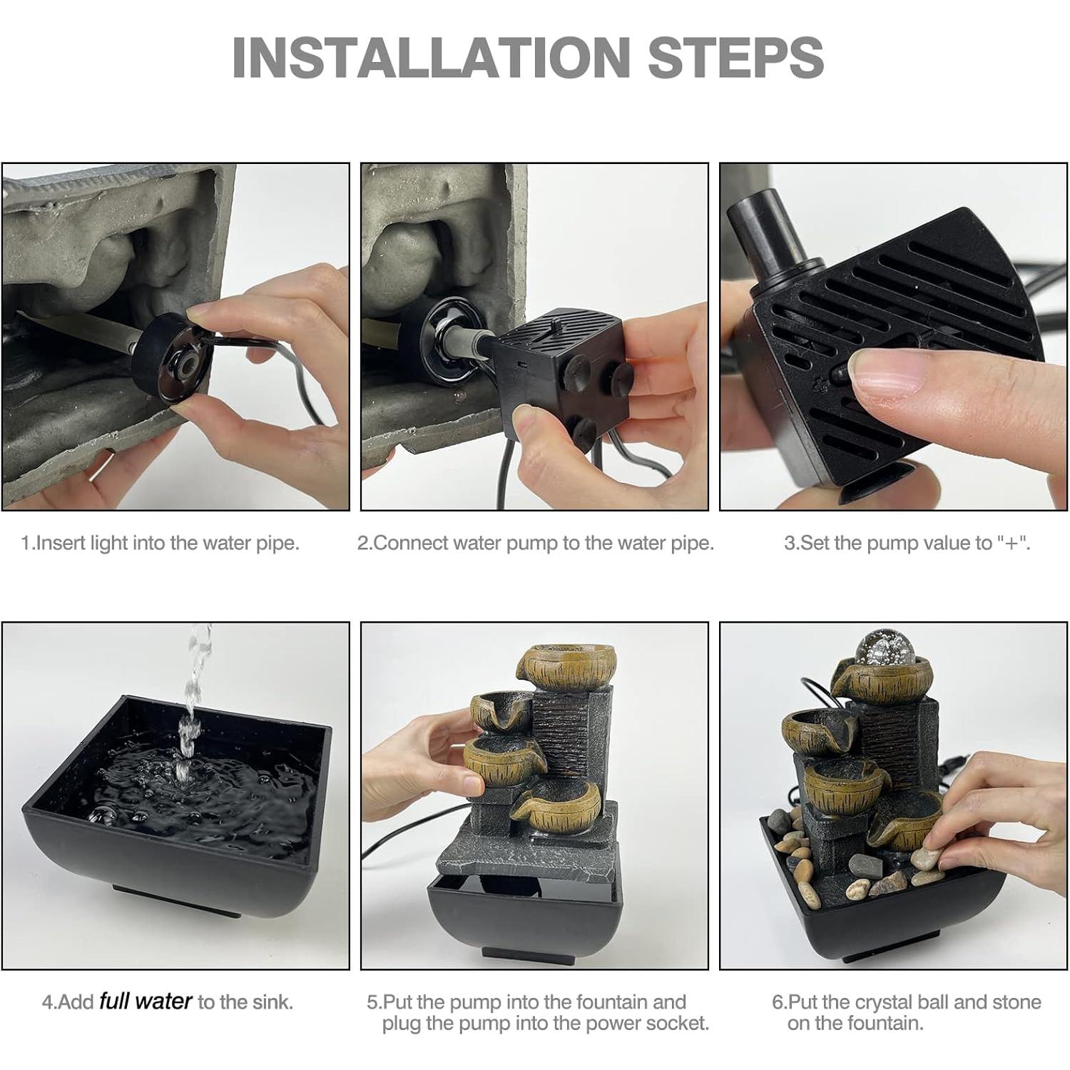Fuente de Mesa Zen JOYENERGY con Luz LED y Cascada 18x13cm