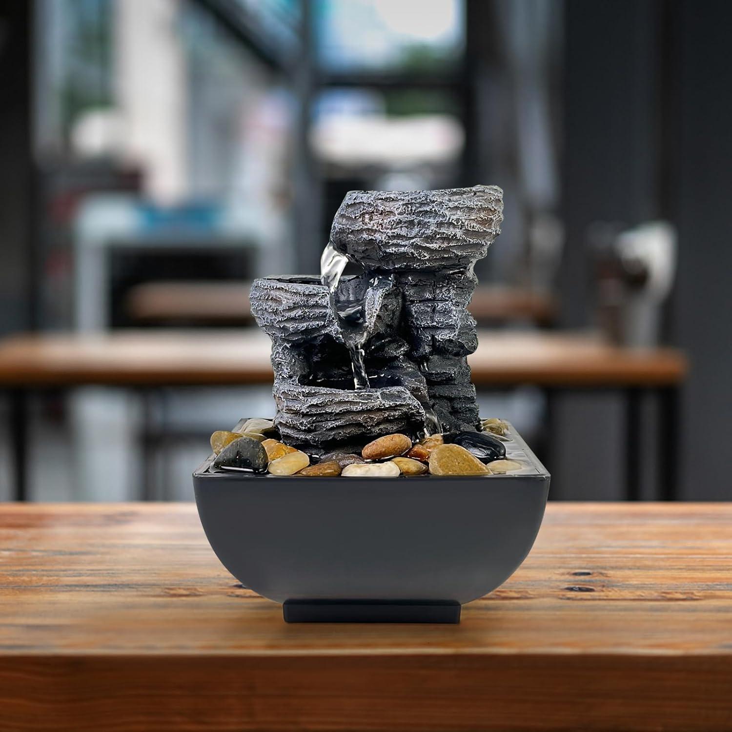 Fuente de Mesa Zen JOYENERGY con Luz LED y Cascada 18x13cm