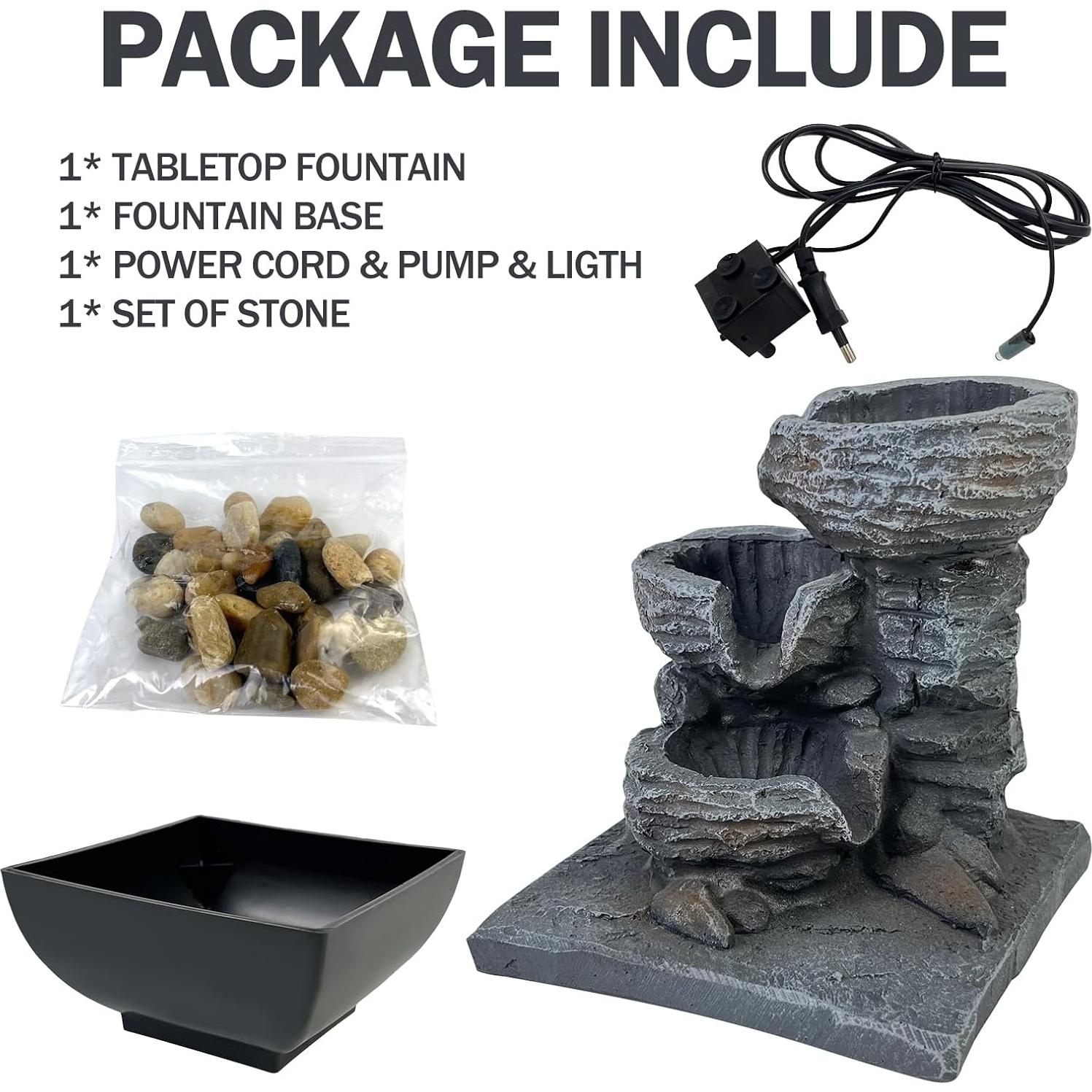 Fuente de Mesa Zen JOYENERGY con Luz LED y Cascada 18x13cm