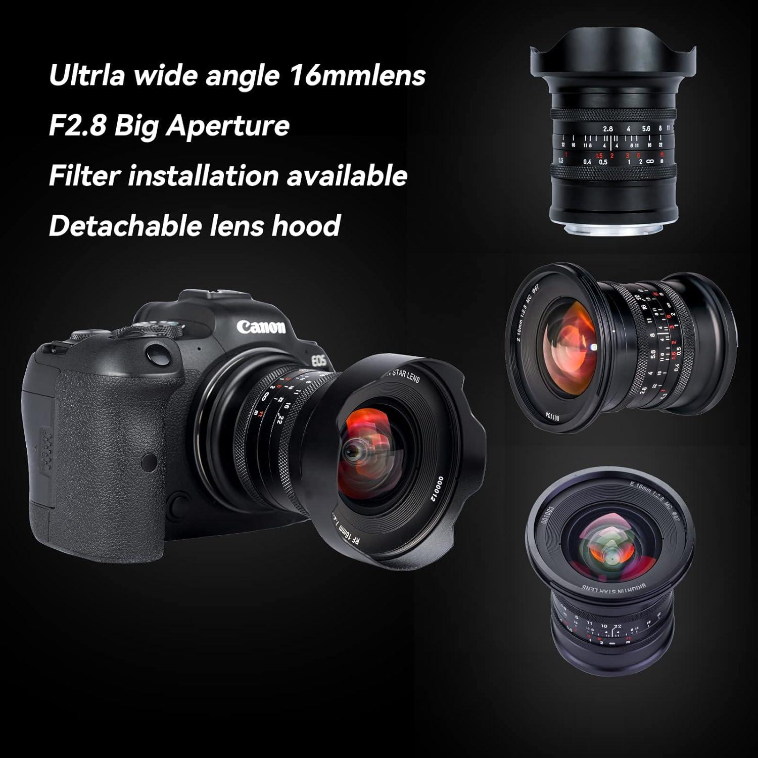16mm F2.8 Full Frame Ultral Wide Angle Manual Focus Mirrorless Camera Lens (Fit for L-Mount)