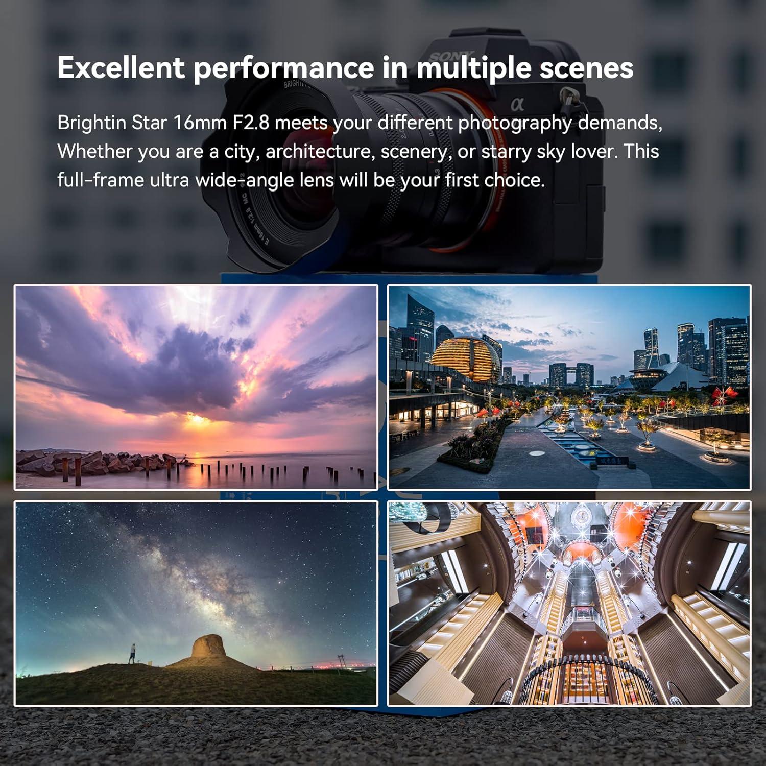 16mm F2.8 Full Frame Ultral Wide Angle Manual Focus Mirrorless Camera Lens (Fit for L-Mount)