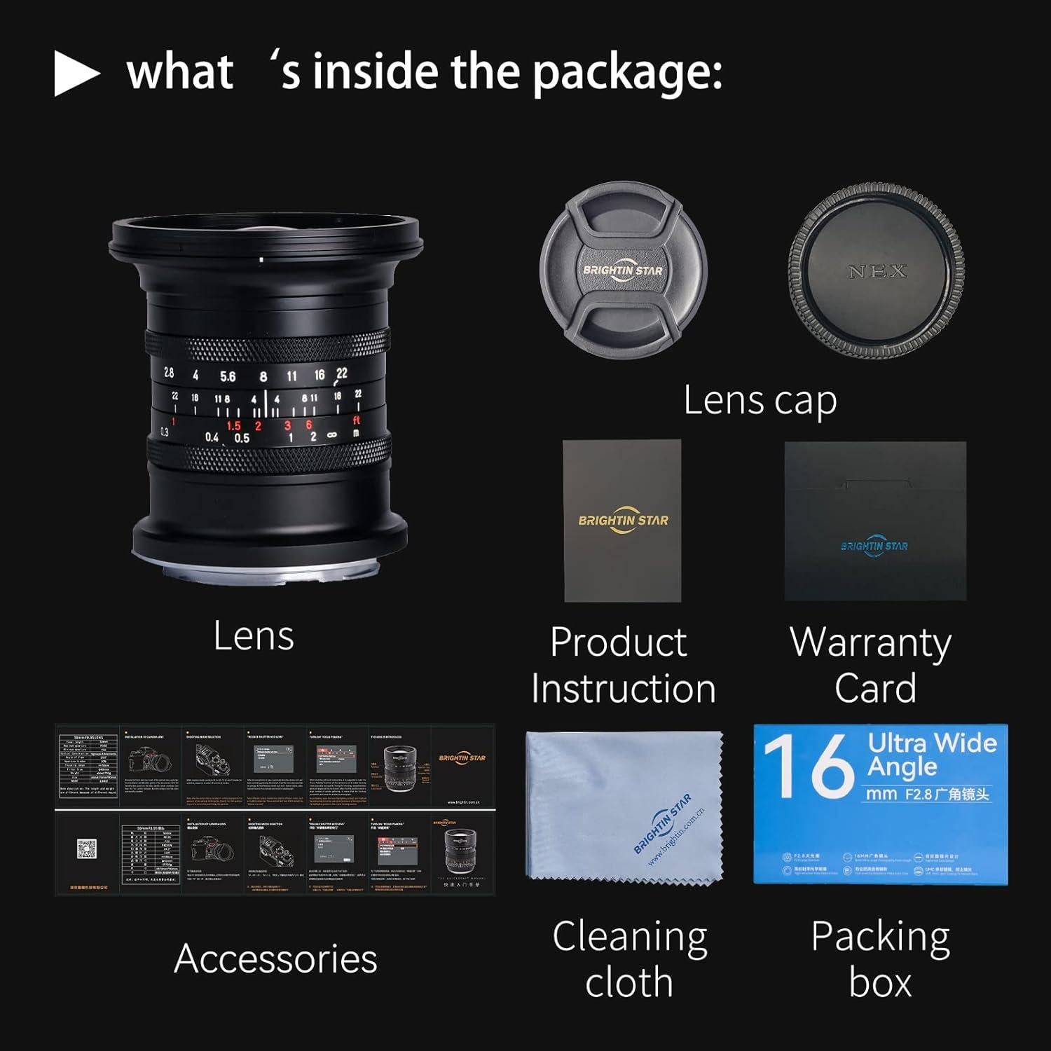 16mm F2.8 Full Frame Ultral Wide Angle Manual Focus Mirrorless Camera Lens (Fit for L-Mount)