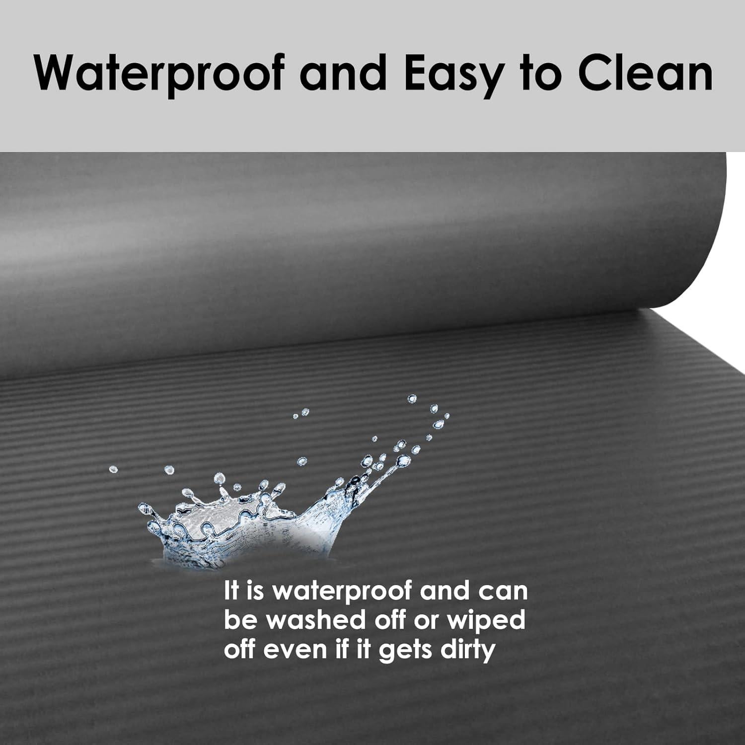 YAMAZEN Esterilla de Yoga 183x61cm 10mm Gris Antideslizante