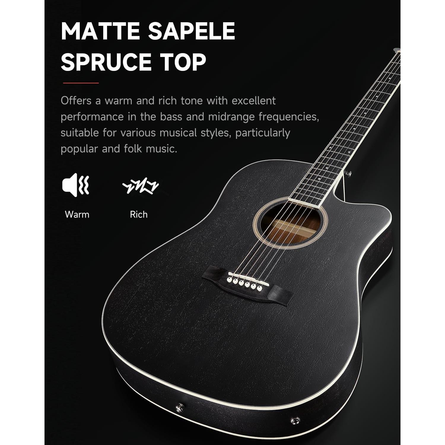 Guitarra Acústica Eléctrica Donner 41" con Kit para Principiantes