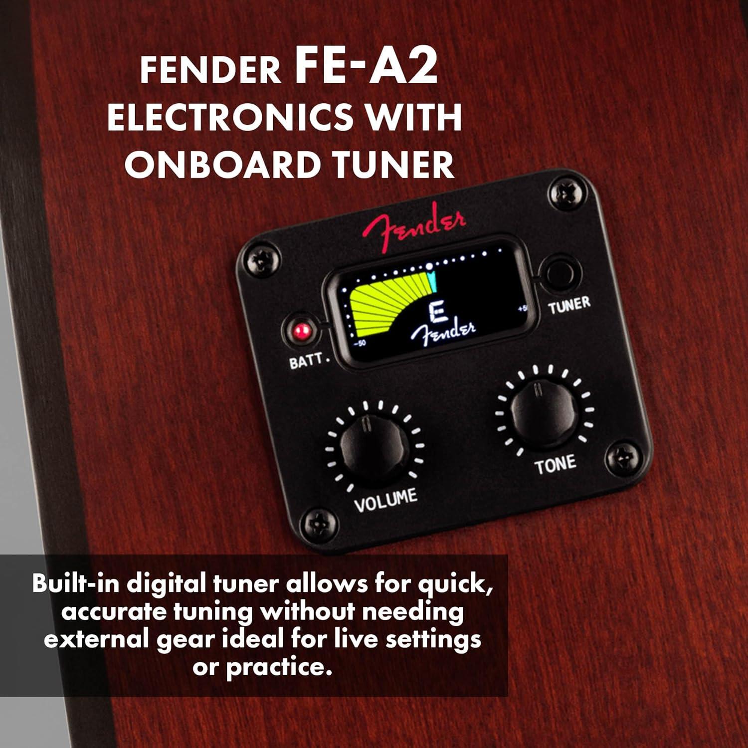 Guitarra Acústica Eléctrica Dreadnought Fender FA Natural