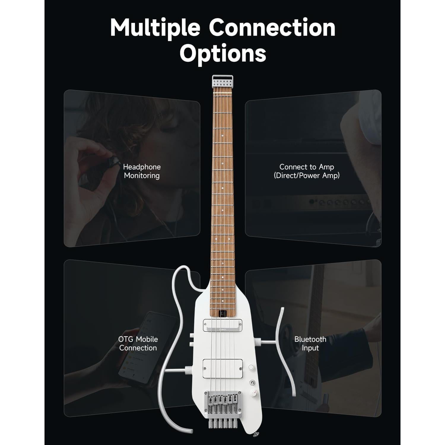 Guitarra eléctrica portátil Donner HUSH X PRO - 7 tonos, 2.49 kg