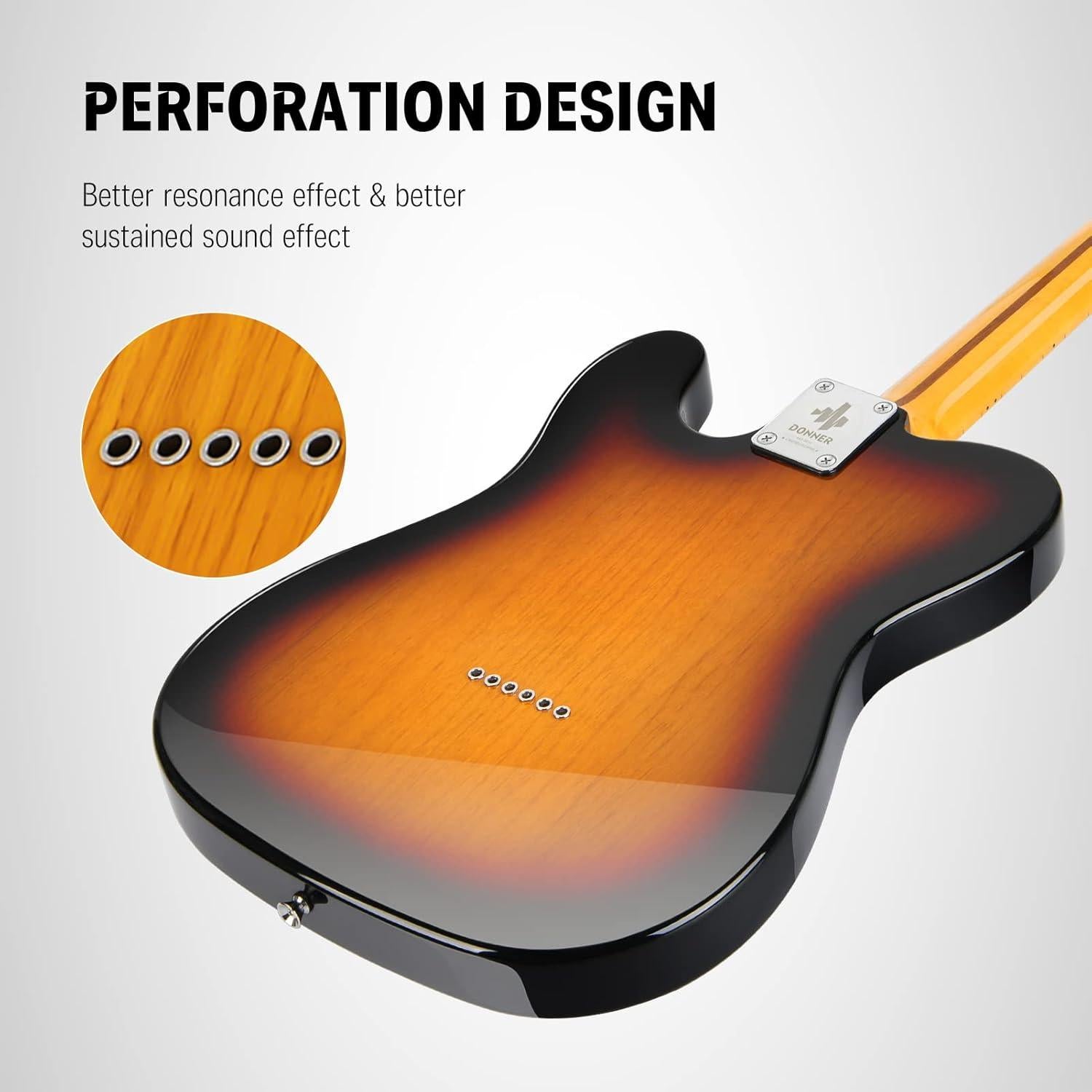 Guitarra Eléctrica Donner DJC-1000S Thinline 39" Sunburst