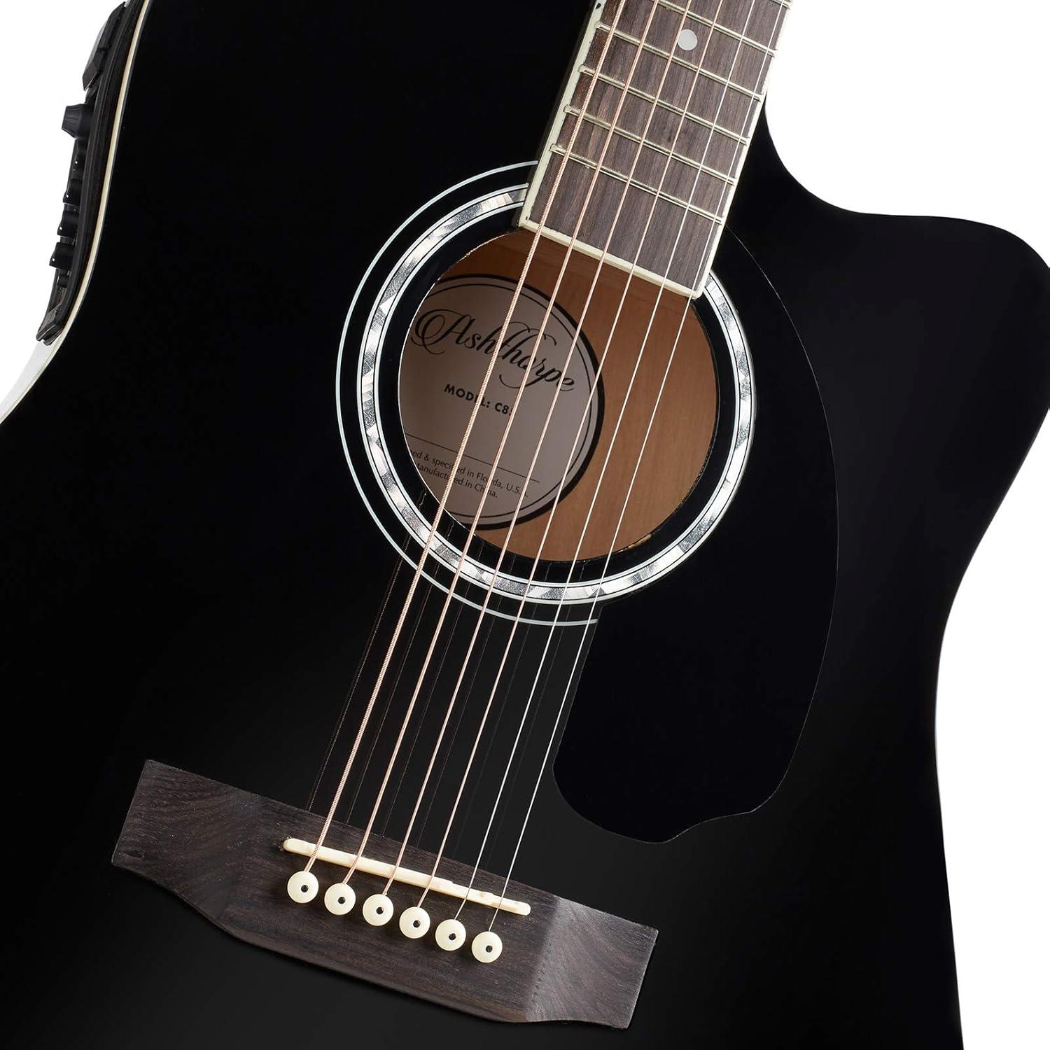 Guitarra Acústica-Eléctrica Ashthorpe 41" Negro con Ecualizador