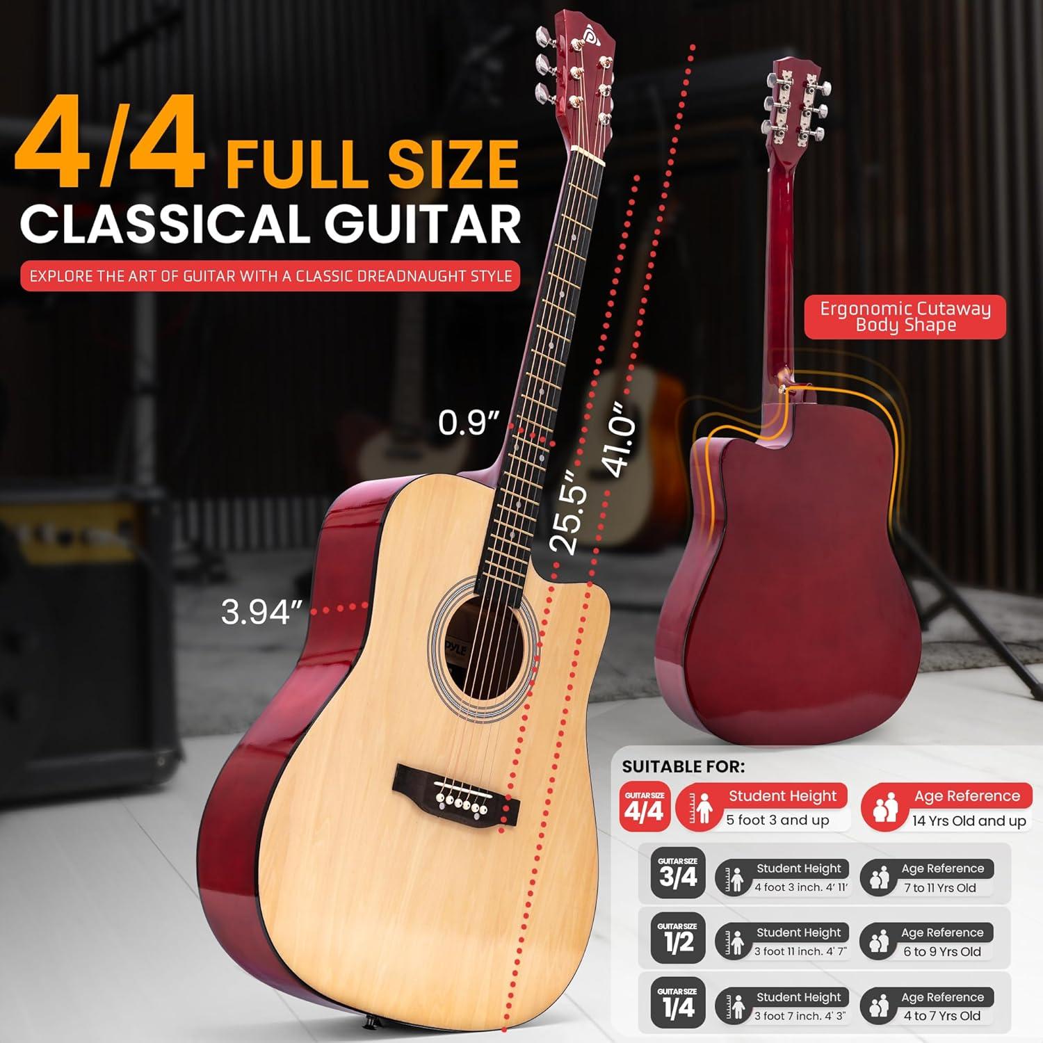 Kit de Guitarra Acústica Pyle 41" Cutaway para Principiantes