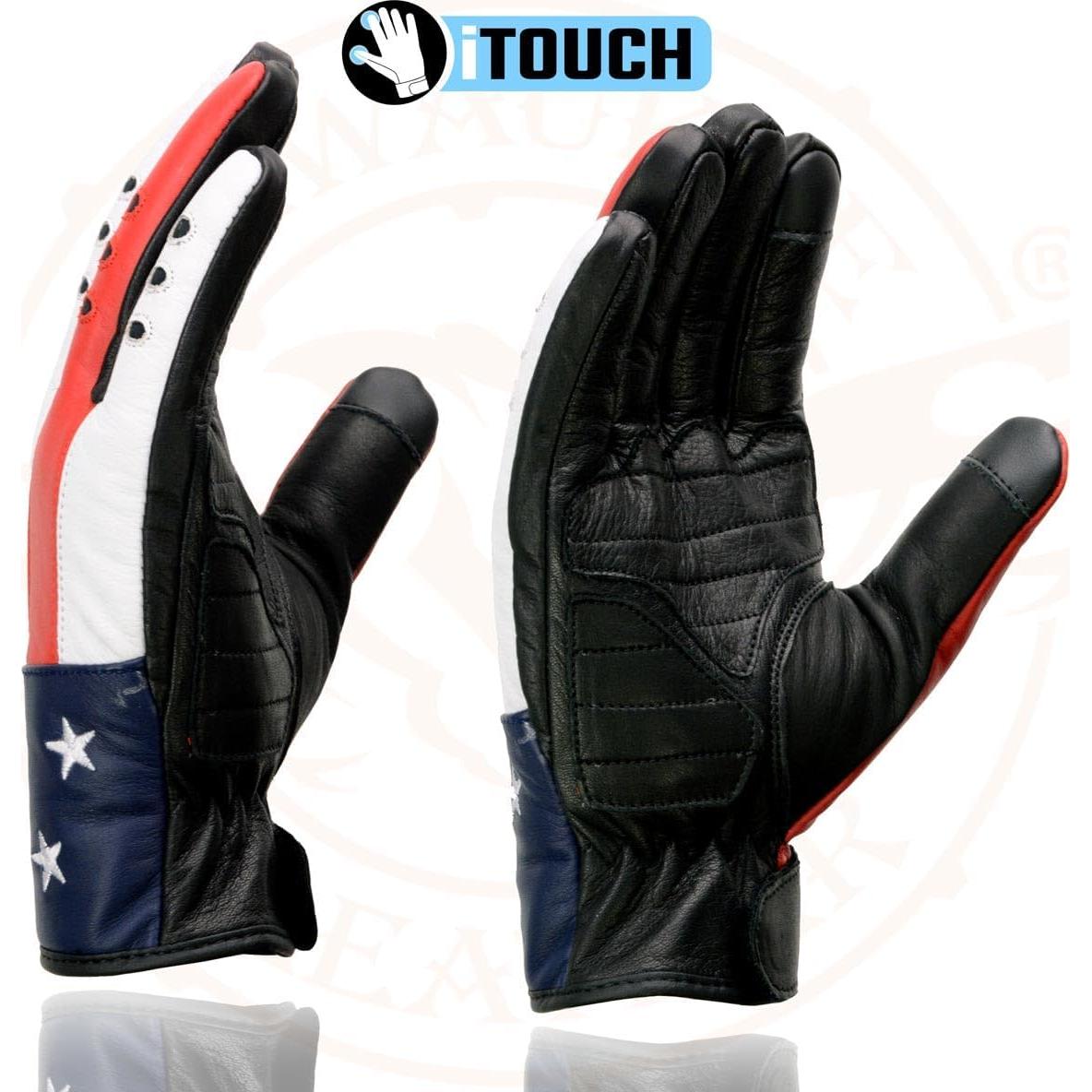 Guantes de Moto Milwaukee MG7527 Cuero iTouch Hombre Estrellas