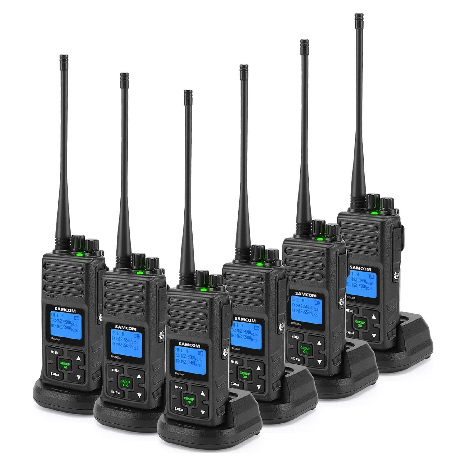Walkie Talkies SAMCOM FPCN30A 5W UHF Recargables 6 Paquetes