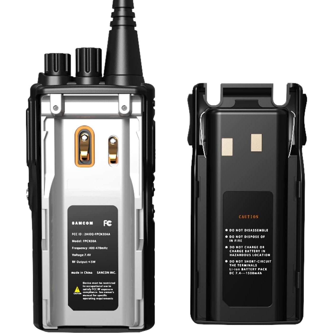 Walkie Talkies SAMCOM FPCN30A 5W UHF Recargables 6 Paquetes