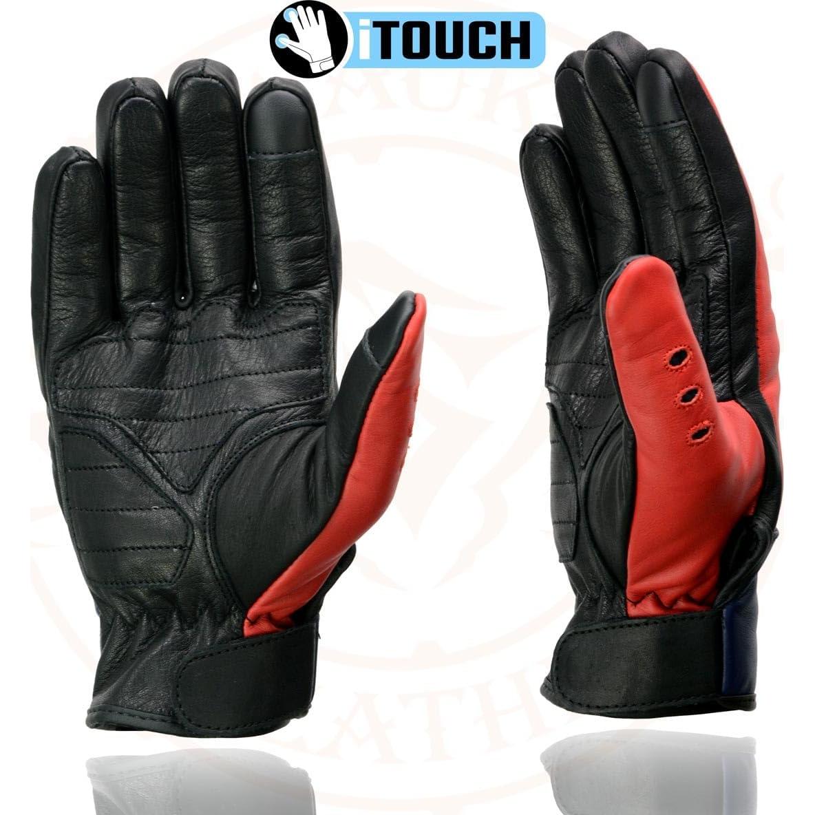 Guantes de Moto Milwaukee MG7527 Cuero iTouch Hombre Negro